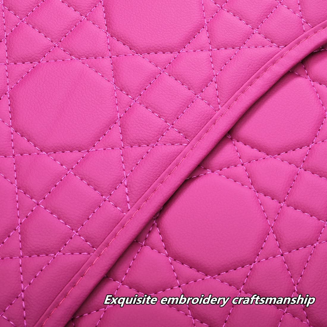 Luxury Rose Pink Leather Car Seat Covers - Universal Fit for Cars, Trucks & SUVs (11-Piece Set) | Premium Protection & Stylish Upgrade for Daily Commute & Road Trips