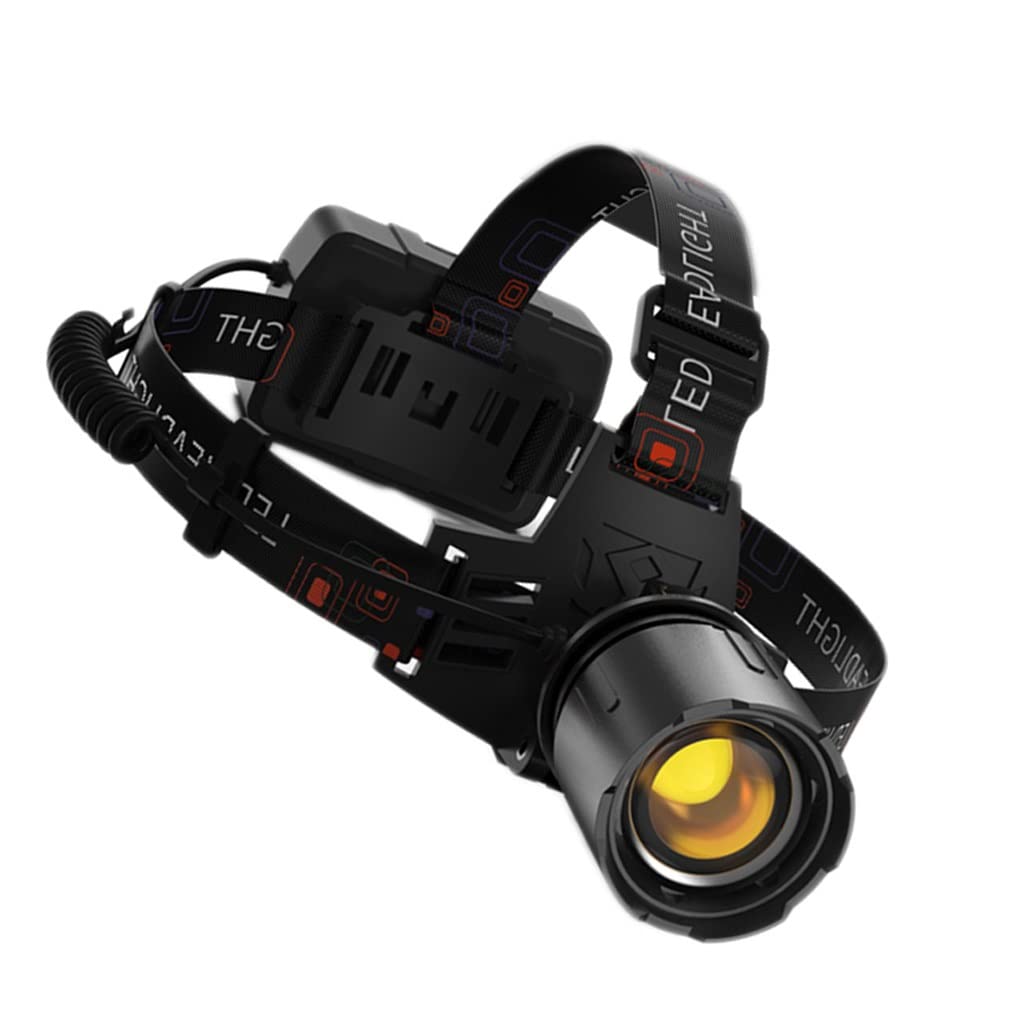 TONPOP Rechargeable LED Headlamp - 1000 Lumen Bright Headlight for Outdoor Activities, Night Fishing, Hiking, Camping & Mining - Waterproof Head Mounted Flashlight with Long Battery Life (White Light) - Perfect for Nighttime Adventures and Emergency Situations