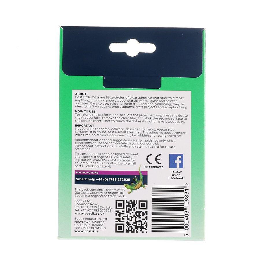 BOSTIK Glu Dots Clear Removable Adhesive Dots - Perfect for Scrapbooking, Photo Albums, and Home Decor Projects
