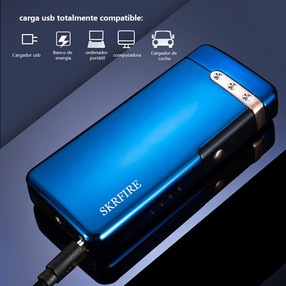Rechargeable USB Plasma Lighter - Waterproof & Durable for Smoking Outdoors (ICY Blue)