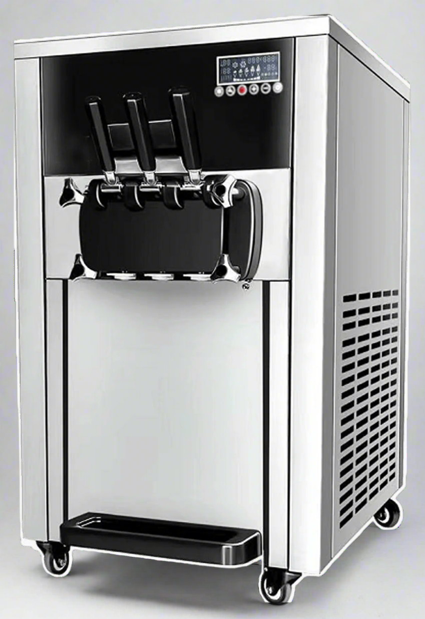 2100W Stainless Steel Ice Cream Dispenser with 3 Flavor Options - Model S1147 | Perfect for Restaurants, Cafes, and Ice Cream Shops