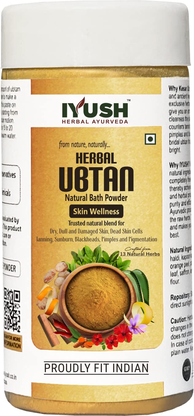IYUSH Herbal Ayurveda Ubtan Powder – 100gm | Natural Turmeric Face Wash & Exfoliating Scrub | Bridal Glow Treatment | Herbal Bath Powder for Radiant Skin | Perfect for Daily Skincare & Pre-Wedding Rituals