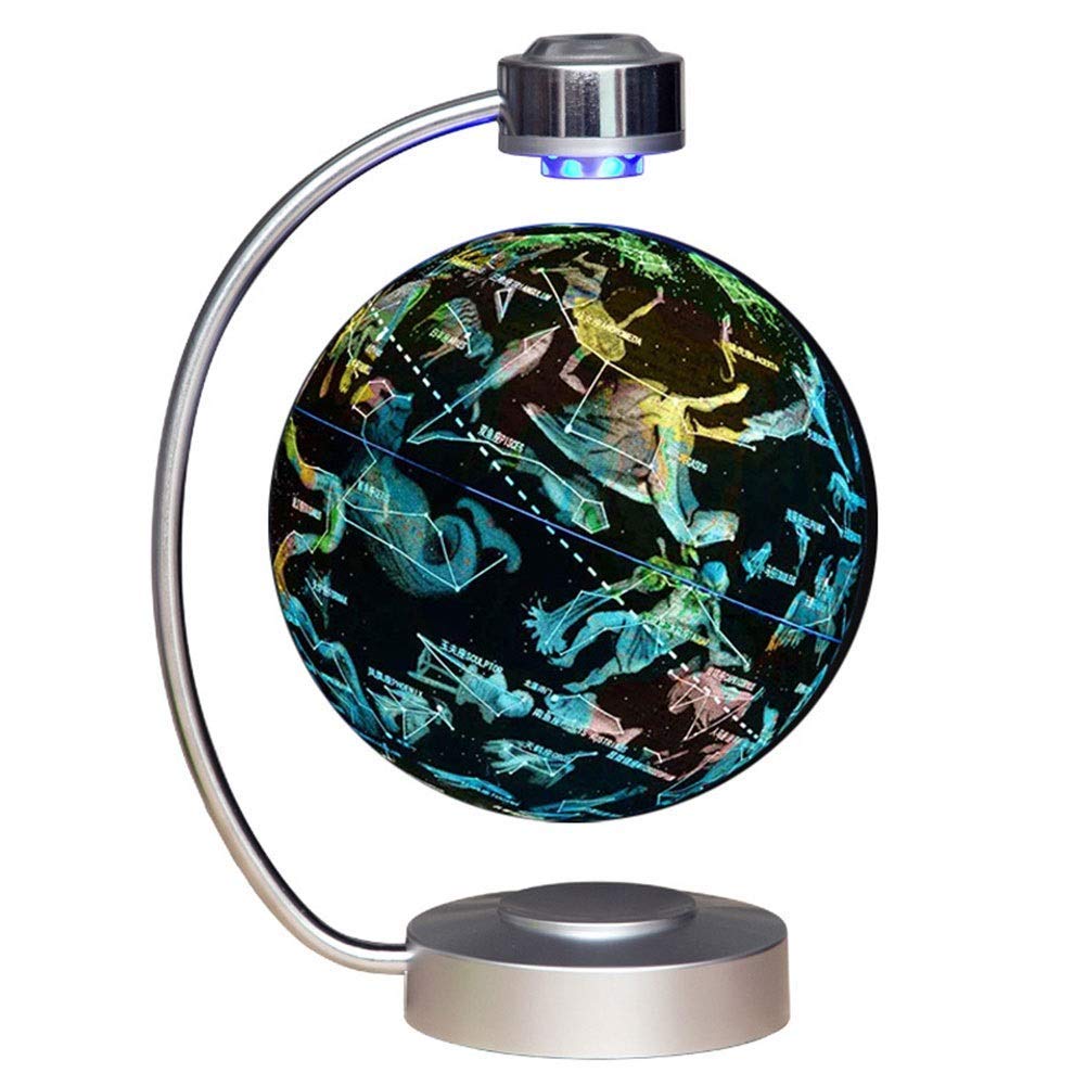 LED Floating Globe with Constellation Map - Anti Gravity World Map Night Light for Kids, Educational Home Decor & Children's Toy - Perfect for Bedroom, Study Room, and Gift Giving (Color: Blue)