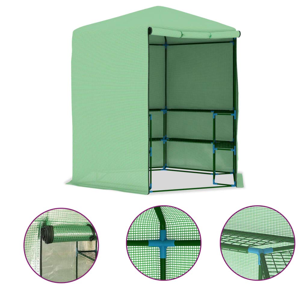 CHARMMA Large Walk-in Greenhouse with 4 Shelves, 89.4