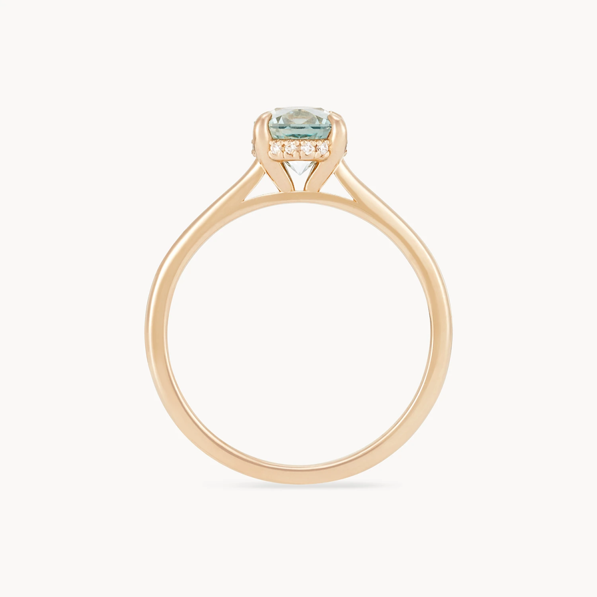 14K Yellow Gold Aqua Blue Oval Gemstone Ring - Unique Handmade Jewelry for Women, Perfect for Weddings, Anniversaries & Special Occasions