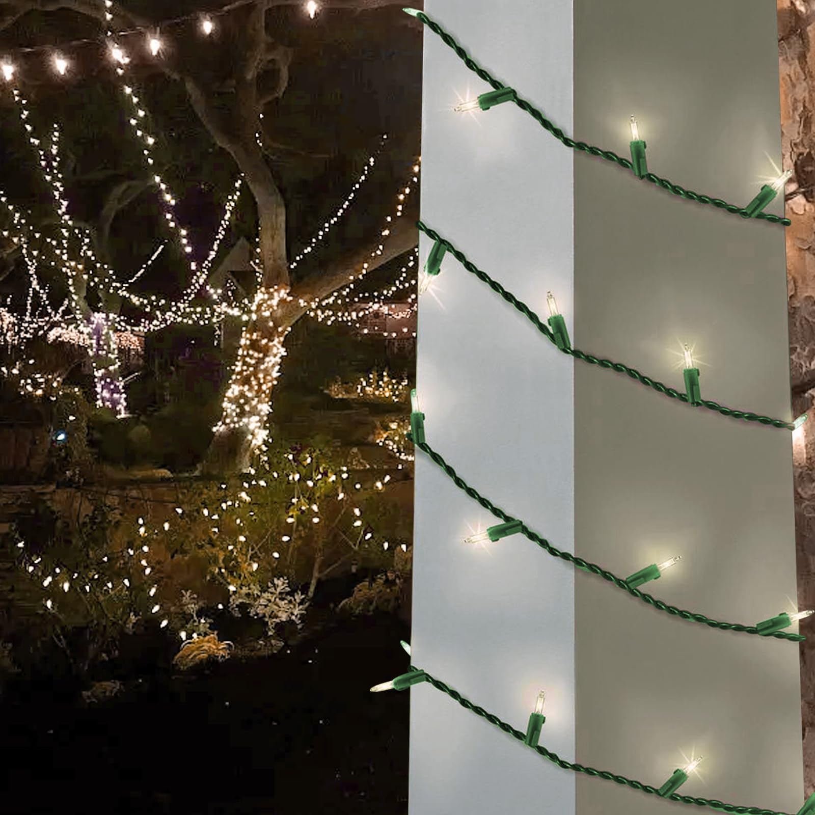 75 LED Soft Twinkle Christmas Lights - Slow Twinkling Waterproof String Lights (37 Twinkling LEDs) | 28ft UL Certified Connectable Indoor/Outdoor Decor for Holidays, Weddings & Parties (Warm White)
