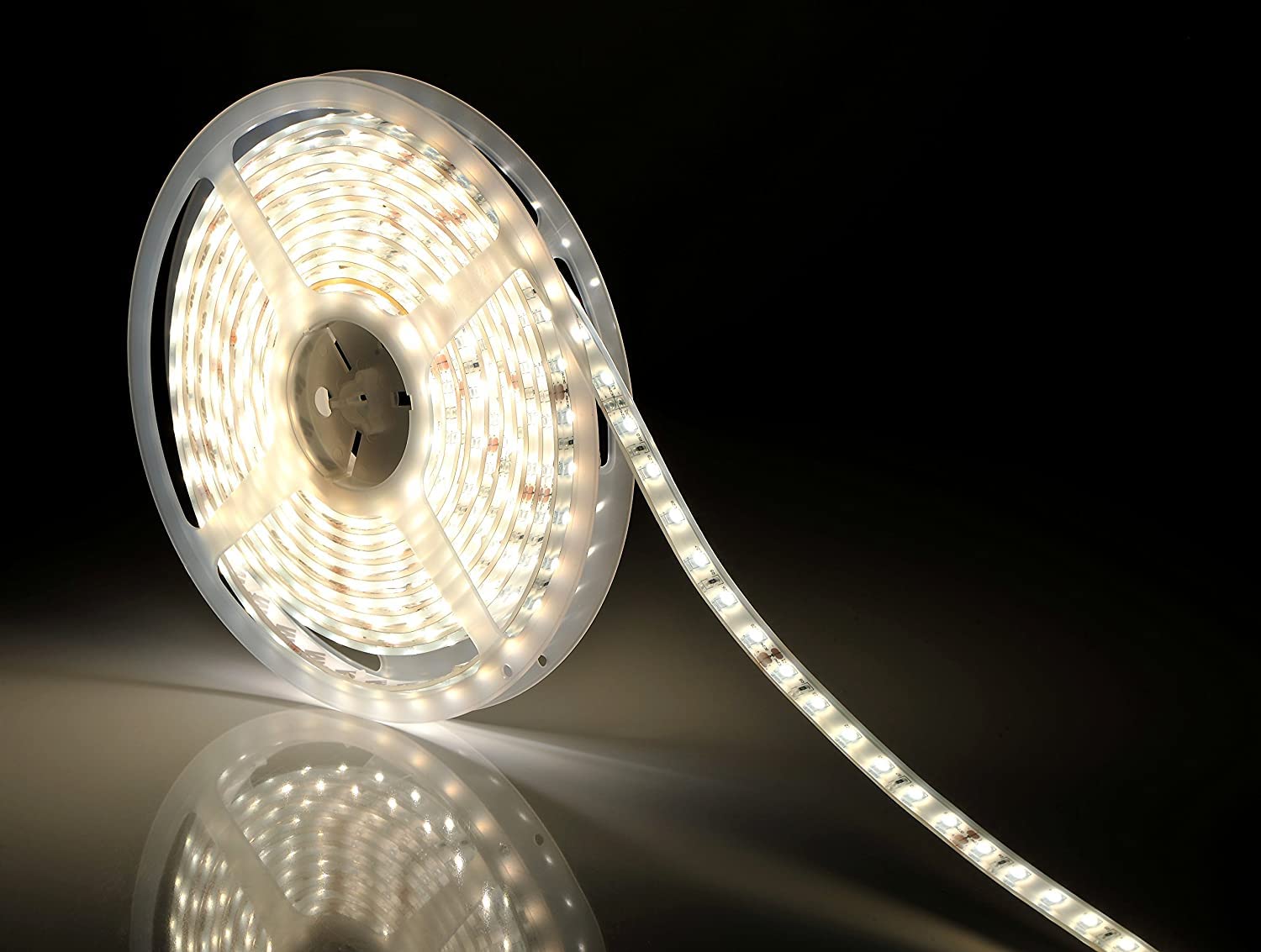 LEDMY Flexible LED Strip Lights 12V 24W SMD3528 600 LEDs Warm White 3000K 5M/16.4ft - Waterproof RGB Tape Light for Bedroom, Kitchen, Bar, Car, Garden & Outdoor Decoration (LD-FLW-3528WW-120S-12V)