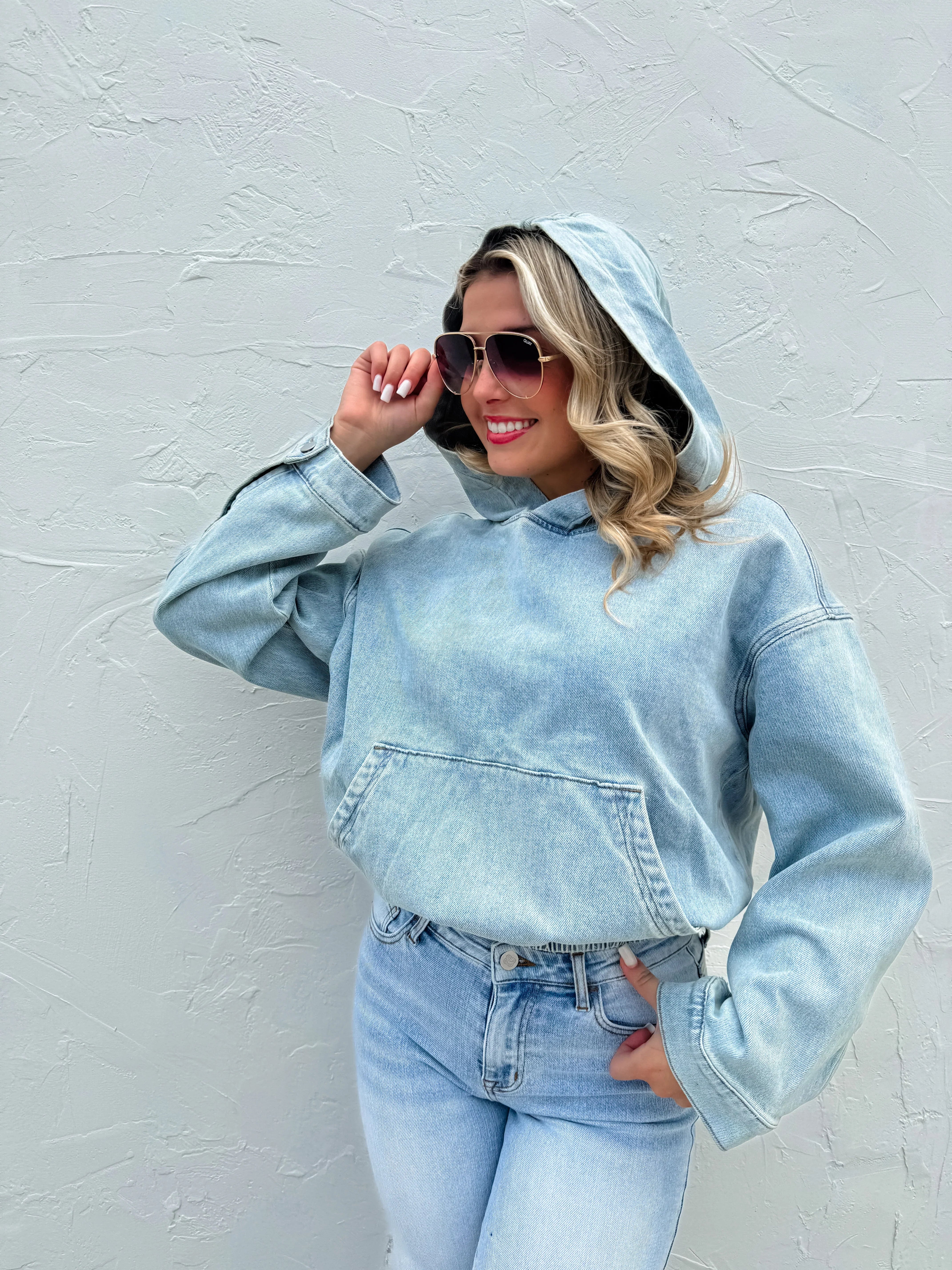 PREORDER: Denim Blues Classic Pullover Hoodie for Men & Women - Comfortable Casual Wear for Everyday Outfits, Street Style, and Outdoor Activities