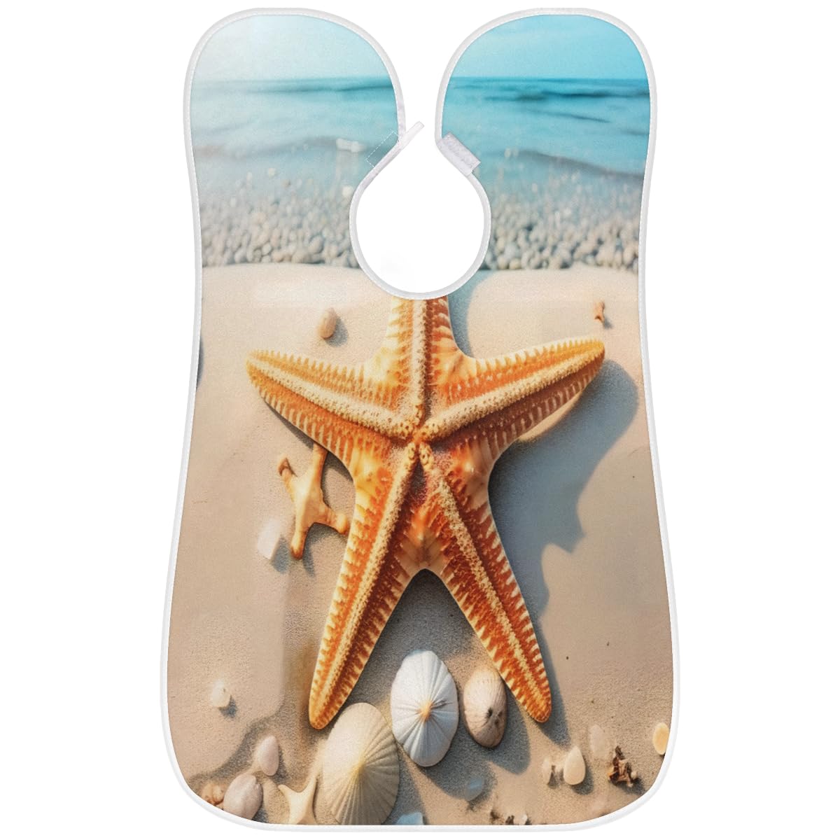 Men's Beach Starfish Summer Beard Shaving Bib - Waterproof Hair Dye Apron for Barbers & Stylists - Sink Hair Catcher for Beard Trimming & Lineup - Perfect Gift for Men's Grooming & Salon Use