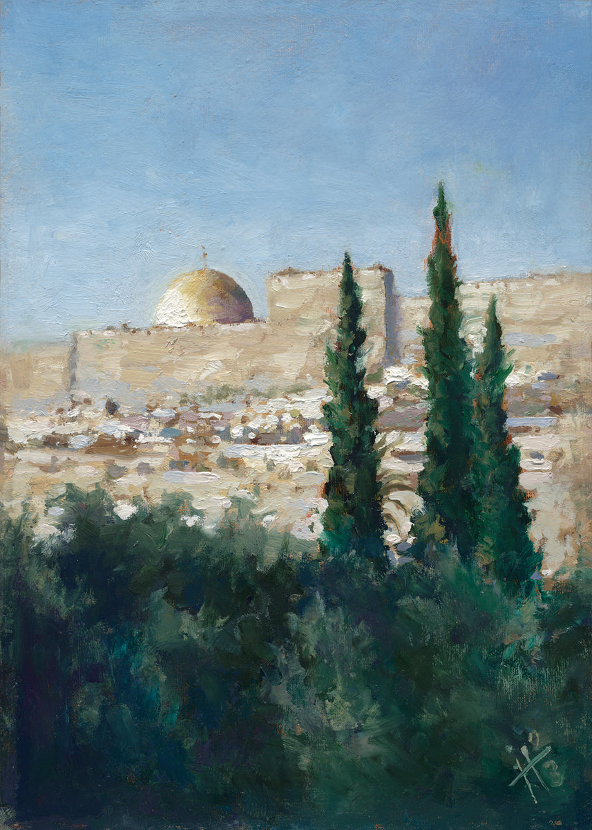 Jerusalem Painting by Igor Piddubnyi - Handmade Ukrainian Artwork for Home & Office Decor