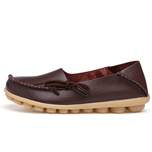 **DUOYANGJIASHA Women's Casual Slip-On Loafers - Comfortable Leather Driving Shoes for Outdoor Walking & Work Flats | Perfect for Office, Travel & Daily Wear**