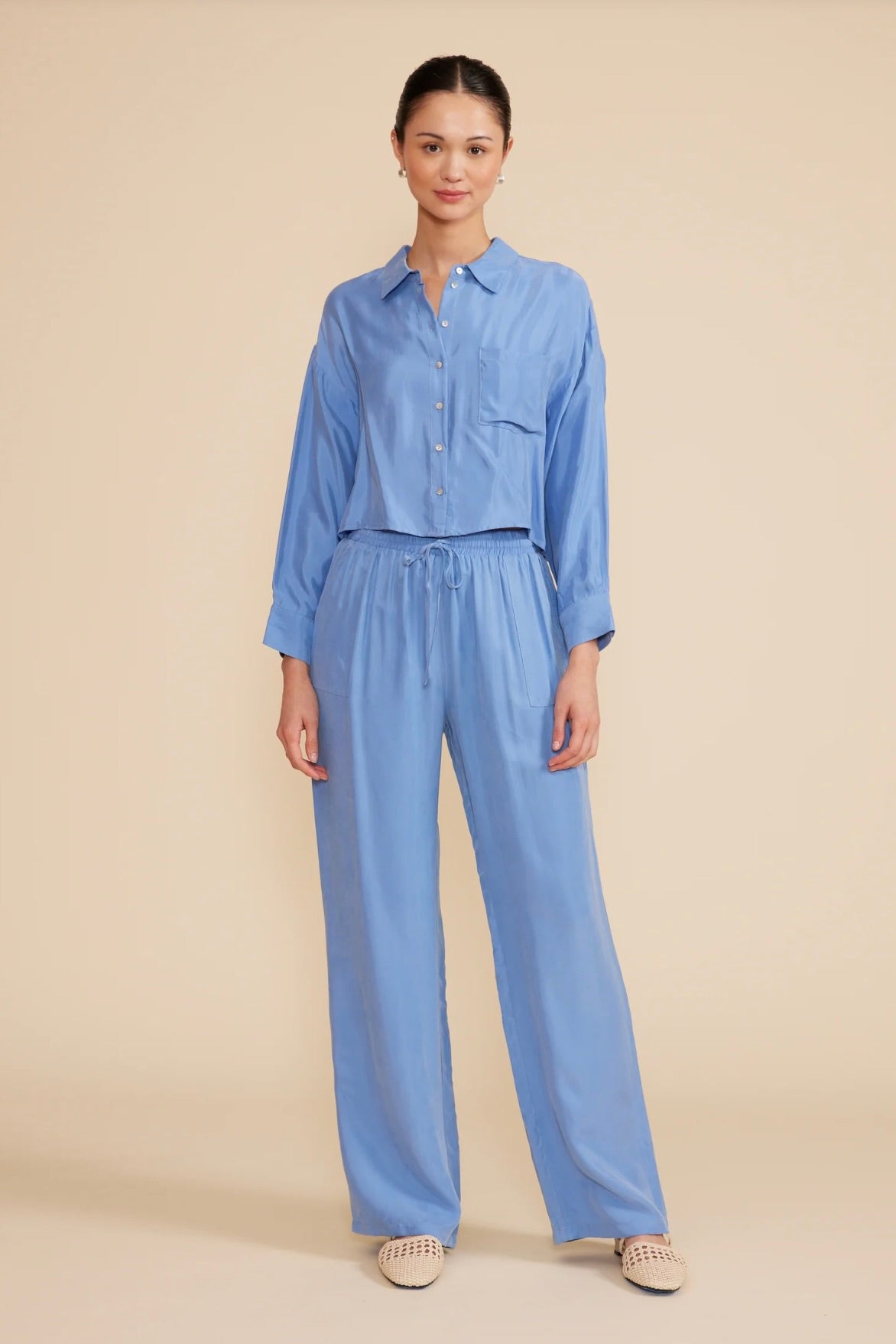 Stylish Baker Cargo Crop Top in Periwinkle Blue | Trendy Women's Fashion Top for Casual Wear, Street Style & Summer Outfits