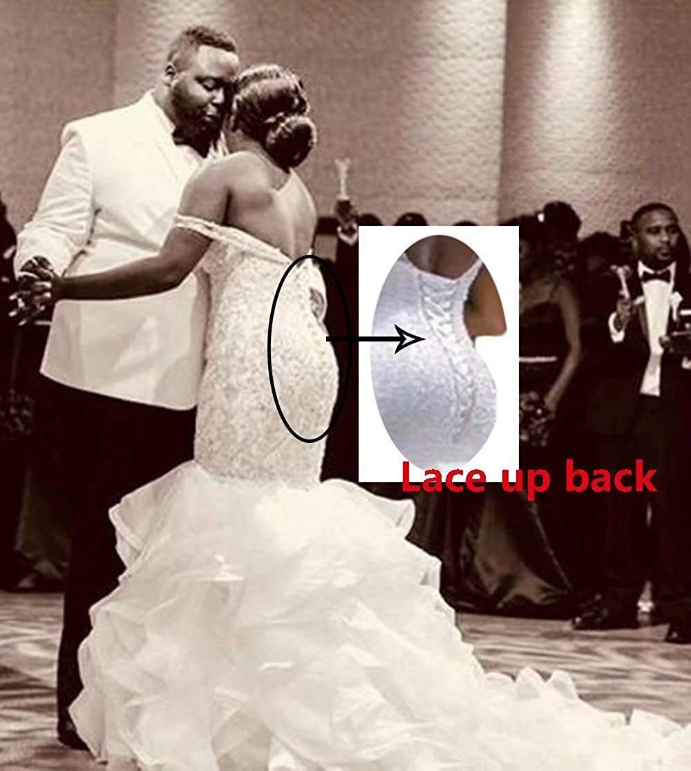 Elegant Off-The-Shoulder Mermaid Wedding Dress with Beaded Sweetheart Neckline | Bridal Gown for Beach, Church & Formal Ceremonies