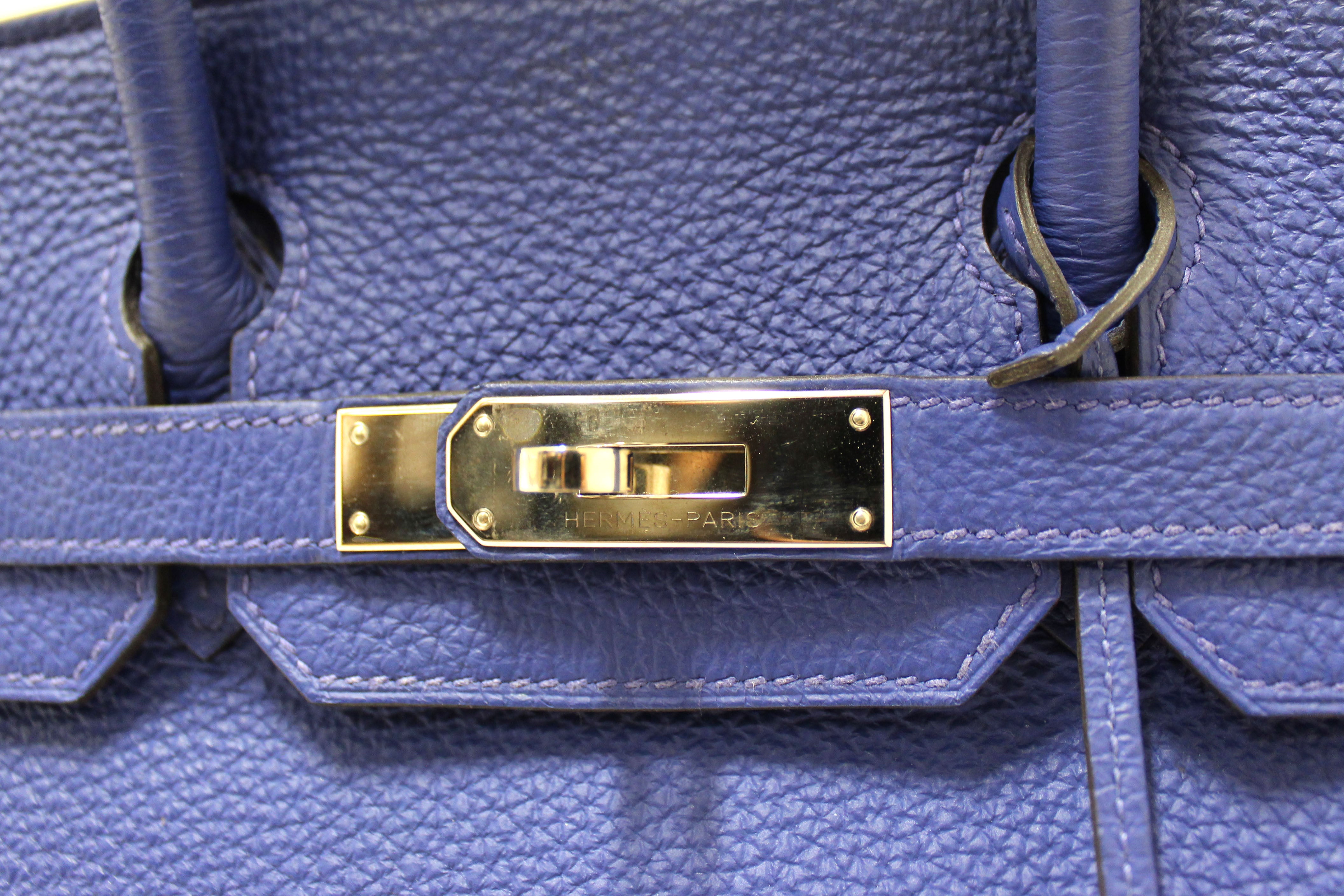 Authentic Hermes Bleu Electrique Togo Leather Birkin 30 Handbag - Luxury Designer Purse for Women, Perfect for Work, Travel & Special Occasions