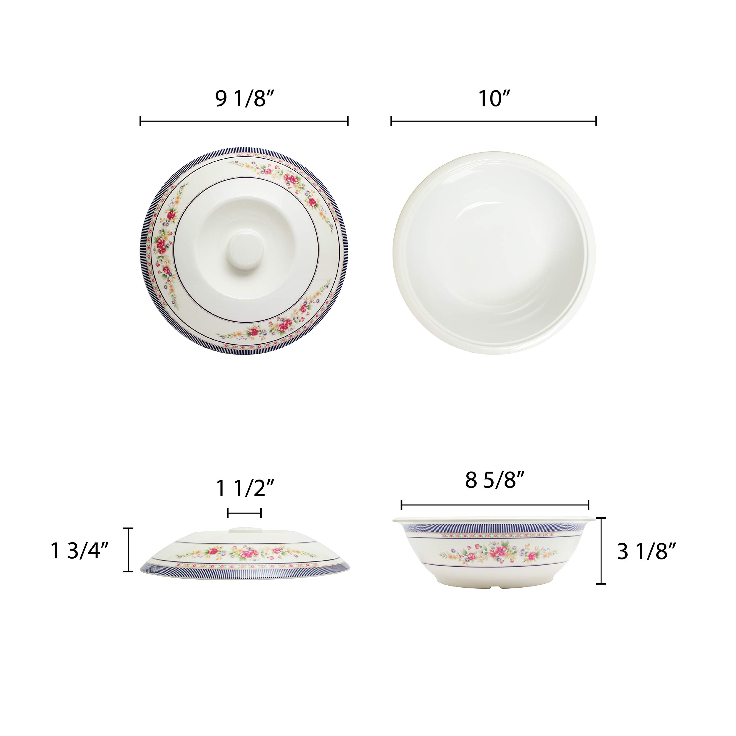 Premium Rose Melamine Dinnerware Set - 75 oz 10