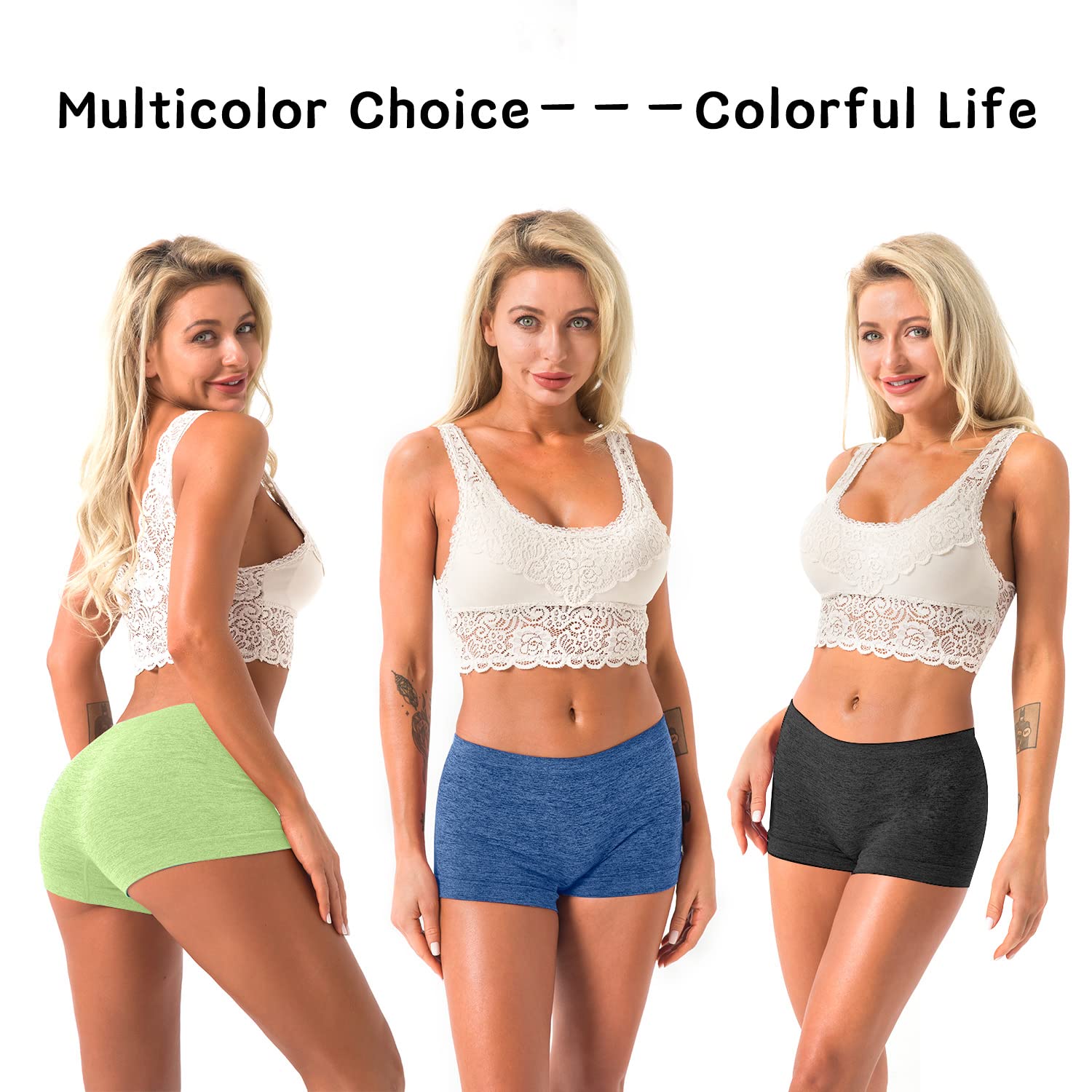R RUXIA Women's Seamless Boy Shorts Underwear - Soft Stretch Boxer Briefs Panties (5-Pack, Regular & Plus Size) - Perfect for Yoga, Sleep & Everyday Comfort