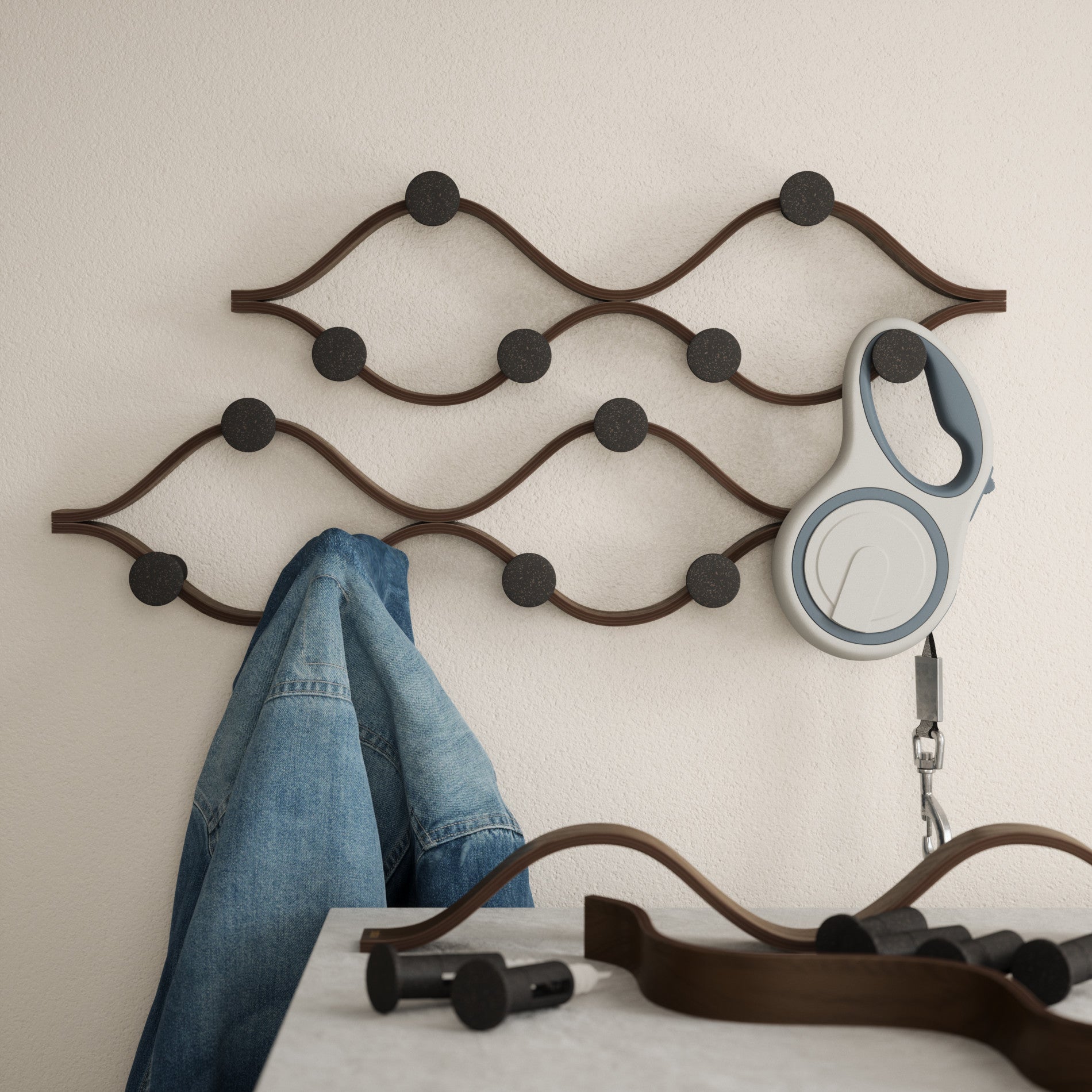 Montage 6 Wall Hook - Heavy Duty Stainless Steel Hooks for Hanging Coats, Hats & Keys - Perfect for Entryway, Garage & Bathroom Organization