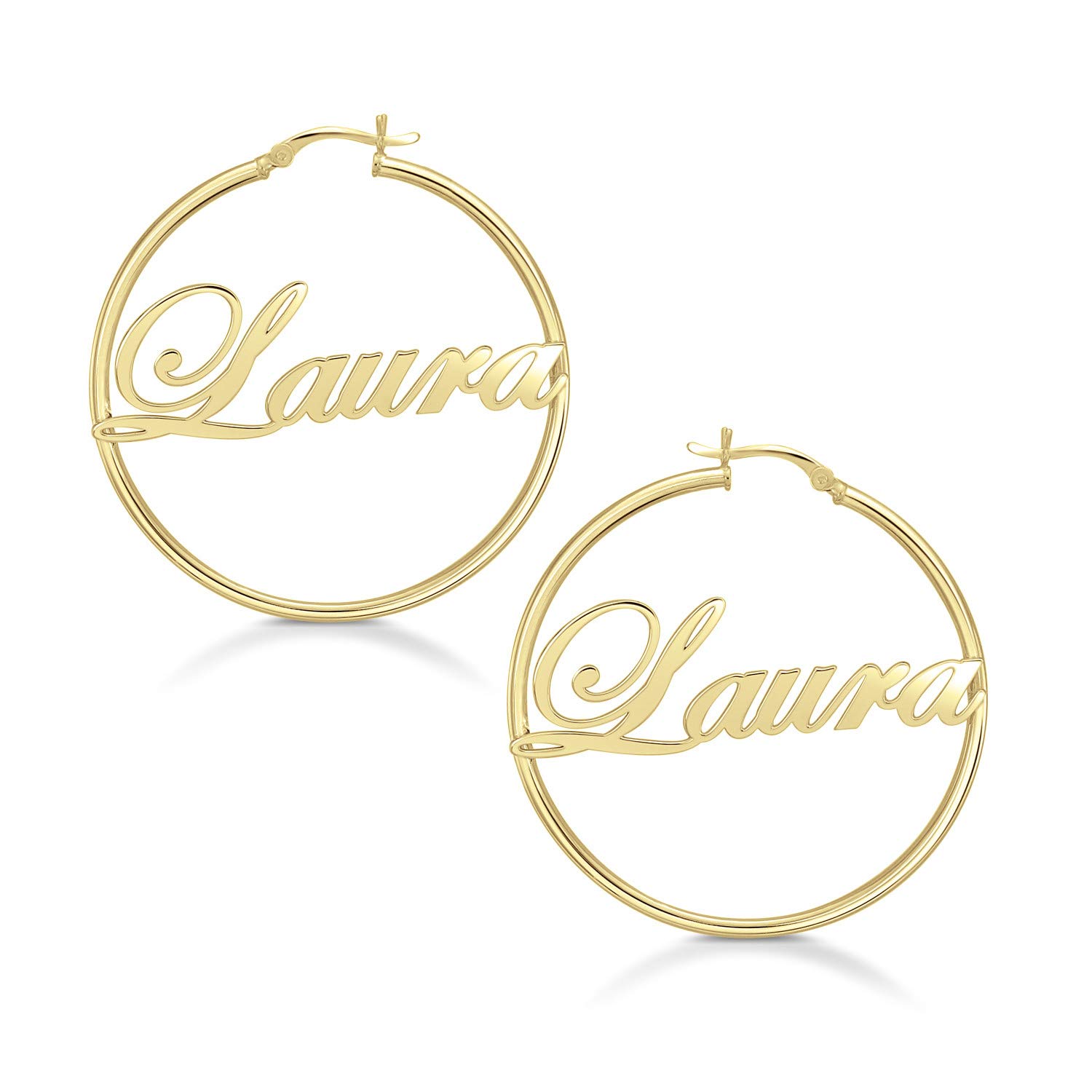 Custom Personalized Name Hoop Earrings for Women & Teens - Unique Engraved Dainty Gold/Silver Jewelry - Perfect Birthday Gift for Her, Daughter, Girlfriend - Everyday Wear, Party, Special Occasions