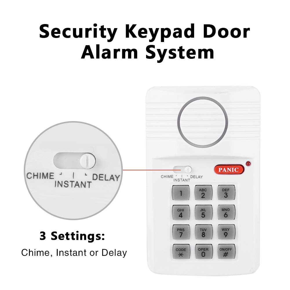 Wireless Home Security Alarm System with Keypad & Panic Button - No Wiring Required, Rustproof for Doors, Sheds & Home Offices | Ideal for Home Protection & Small Business Security