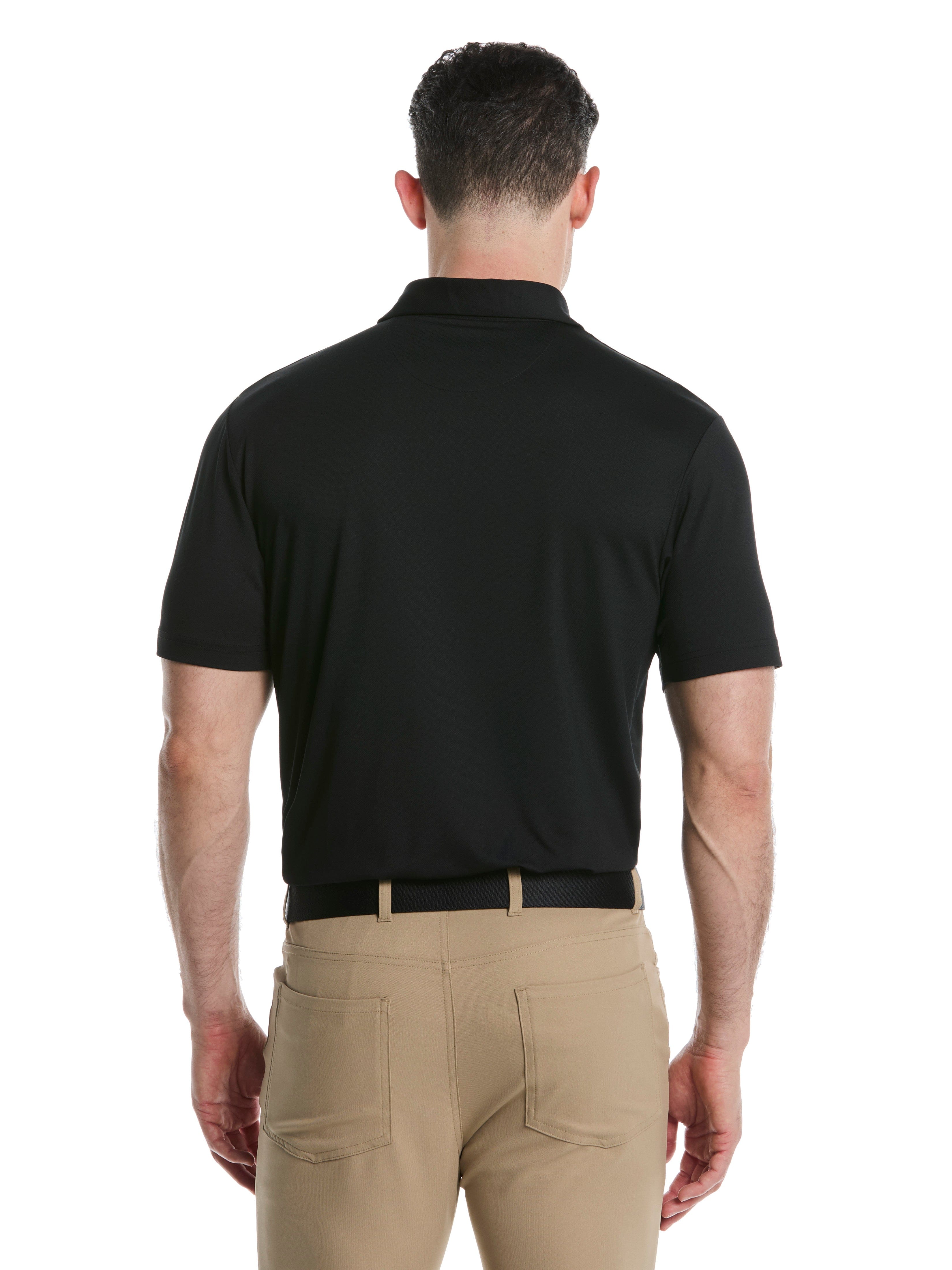 Men's Breathable Micro Hex Solid Golf Polo Shirt - Moisture Wicking & UV Protection for Golf, Casual Wear & Outdoor Activities