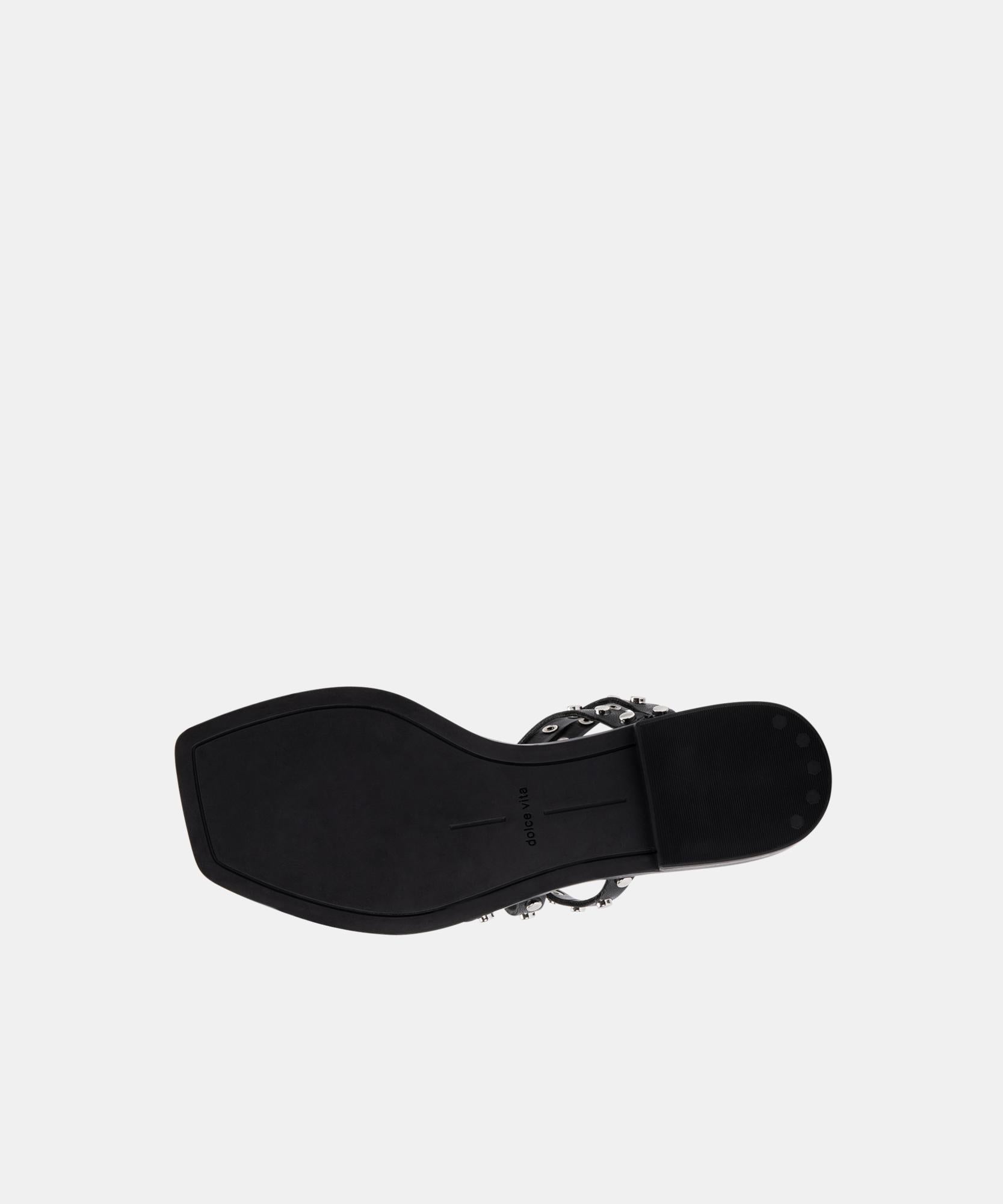 IZABEL Studded Sandals for Women - Black Stella | Comfortable & Stylish Summer Sandals for Beach, Party & Casual Outfits