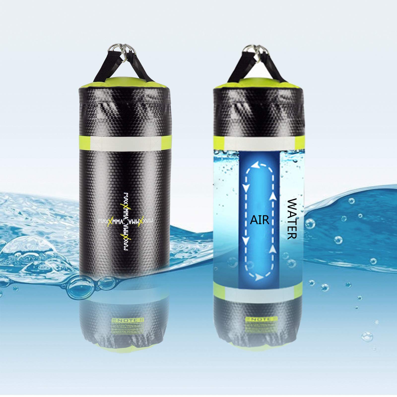 MaxxMMA Heavy Punching Bag for MMA, Boxing & Kickboxing Training - Water or Air Fillable - Perfect for Home Gym, Garage & Martial Arts Studio