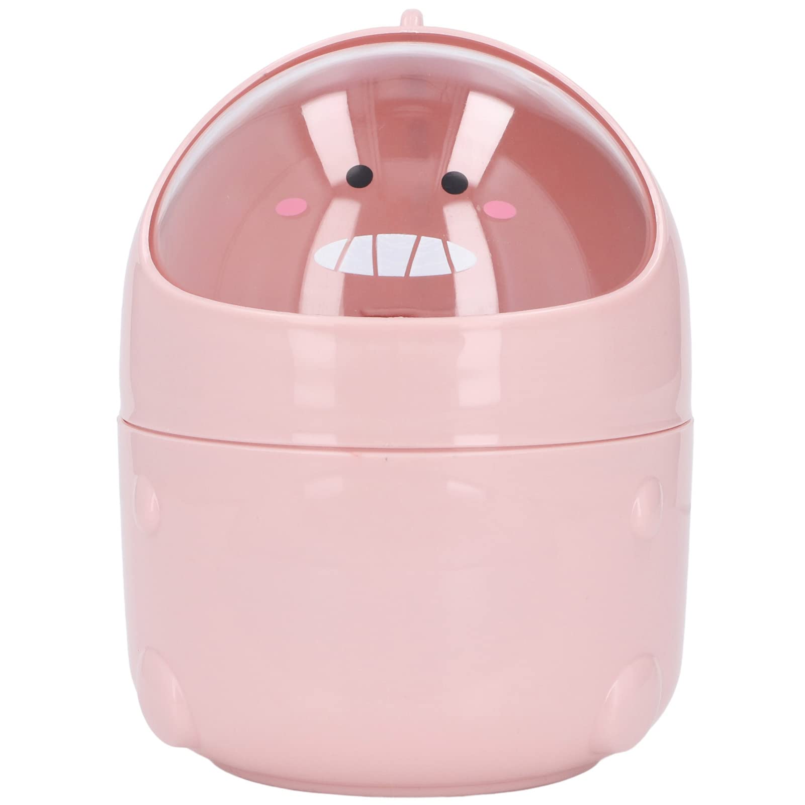 Cute Pink Desktop Trash Can with Lid - Large Opening Detachable Mini Trash Bin for Bathroom Vanity, Office Desk, Coffee Table | Perfect for Cotton Rounds, Makeup Sponges, Tissues & Small Waste Disposal