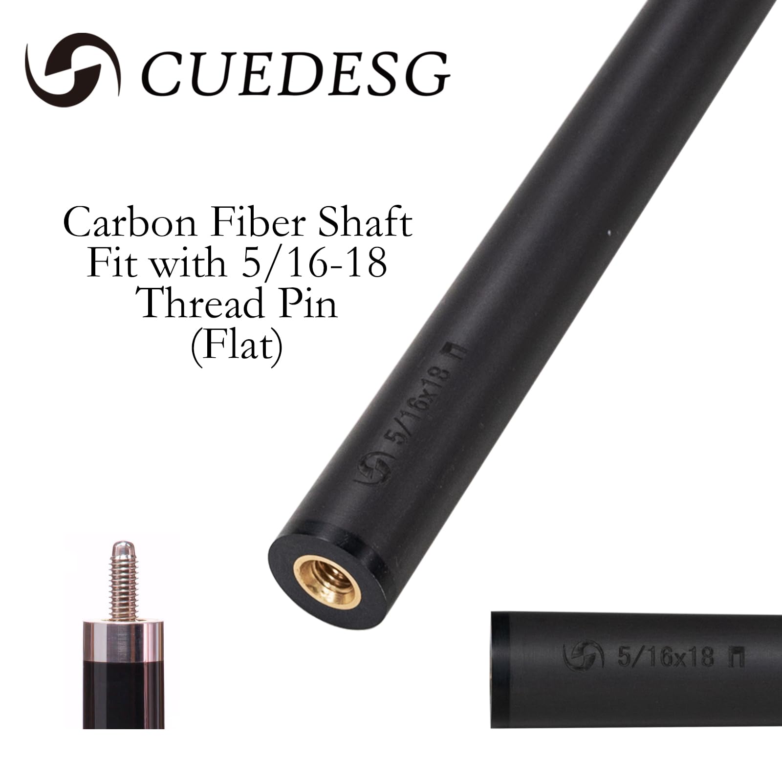 Premium Carbon Fiber Pool Cue Stick Shaft - 10.5mm/11.8mm/12.5mm Low Deflection Options - Professional Billiard Accessory with 21.5mm Joint Collar (Shaft Only) - Perfect for Tournament Play & Serious Players