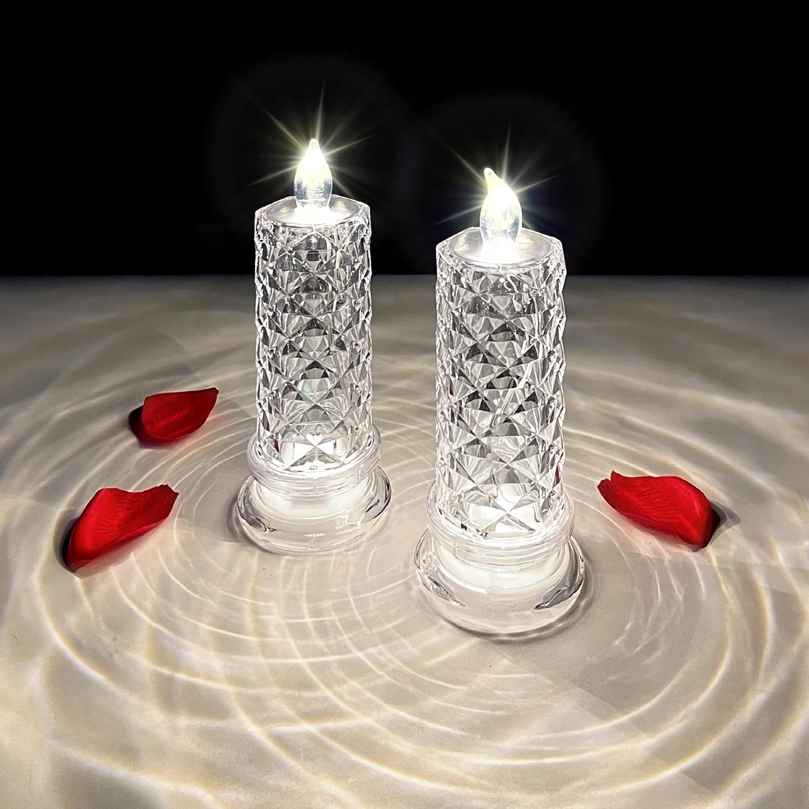 Haotao LED Candles [2 Pack] - Flameless Battery Operated Decorative Candles with Timer - Perfect for Home Decor, Weddings, Anniversaries, Romantic Dinners & Valentine's Day Gifts | Creates Cozy Ambiance for Parties, Proposals & Holiday Decorations