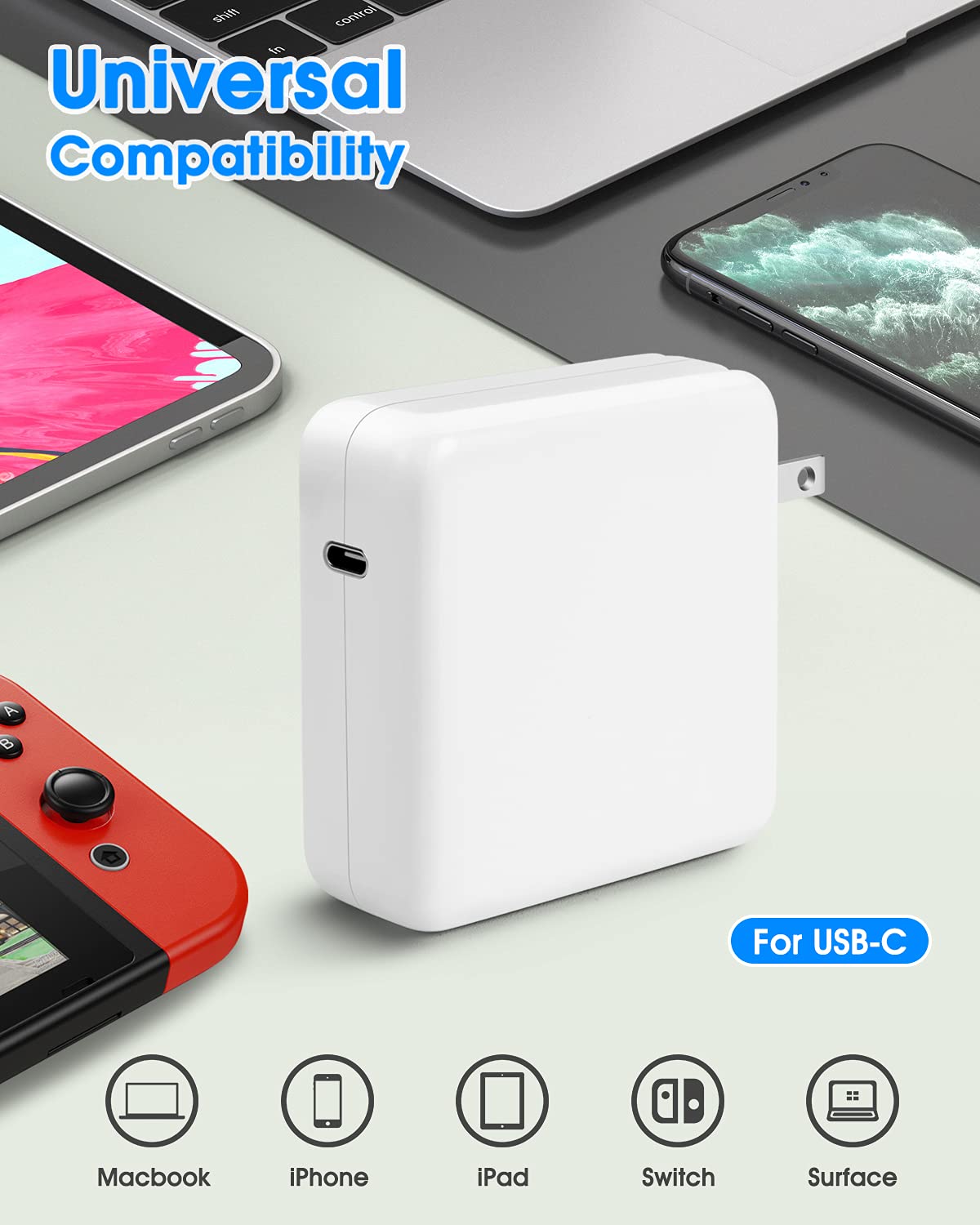 96W USB C Fast Charger for MacBook Pro & Air - Compatible with MacBook Pro 16