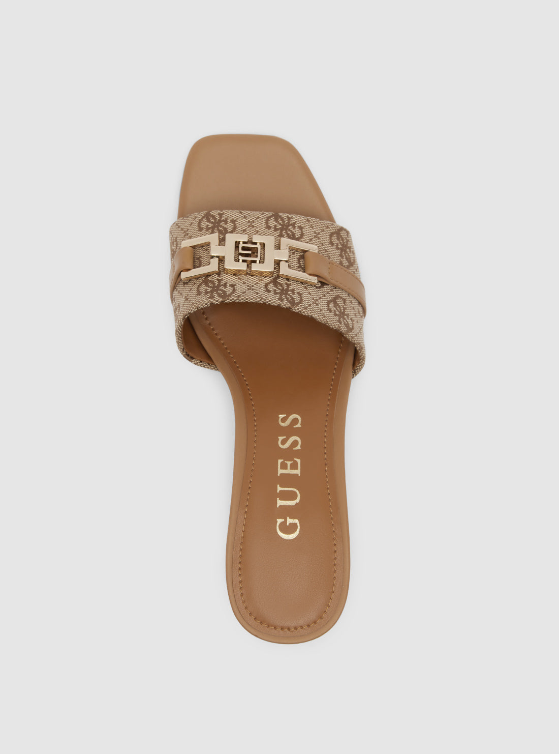 Brown Logo Block Heel Shoes for Women - Stylish & Comfortable Mid Heel Pumps for Office, Party & Wedding Events