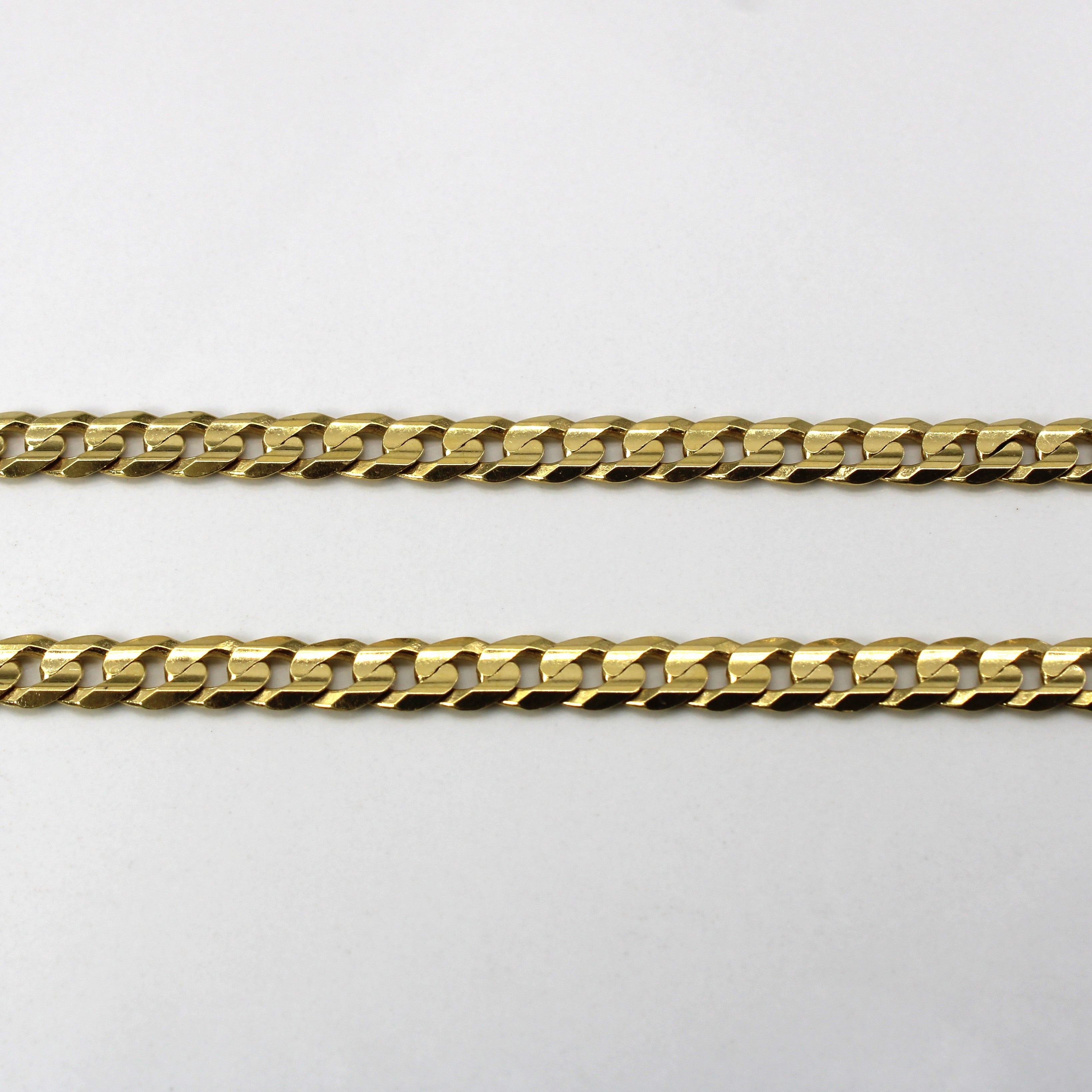 10K Yellow Gold Curb Link Chain Necklace 22 Inch - Classic Unisex Jewelry for Everyday Wear, Gifts & Special Occasions