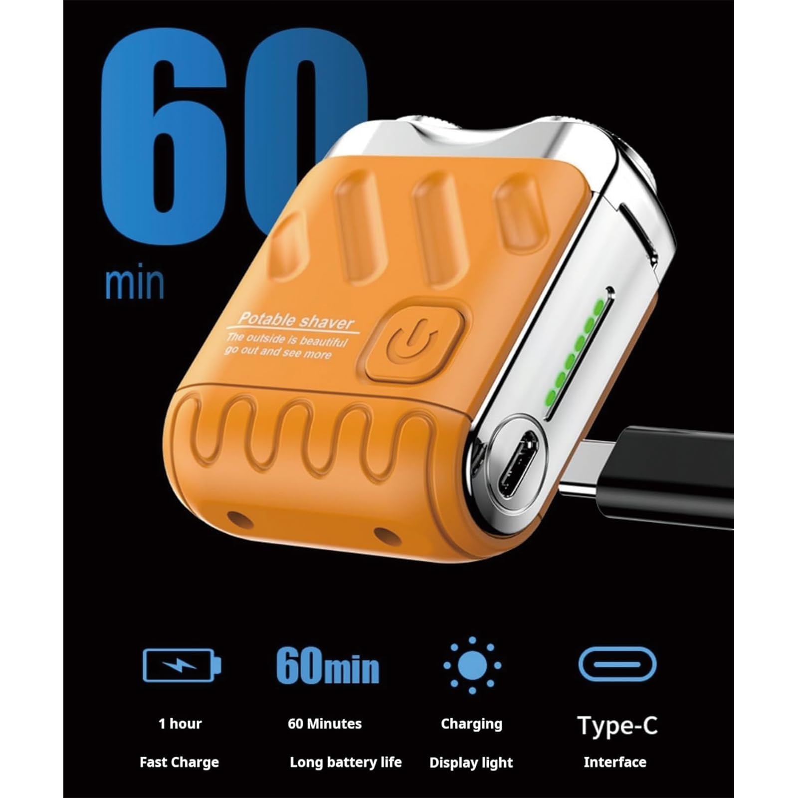 Best Electric Mini Portable Shaver for Men - Waterproof Dry & Wet Travel Shaver with USB Charging - Perfect for Business Trips, Office Use & On-the-Go Grooming