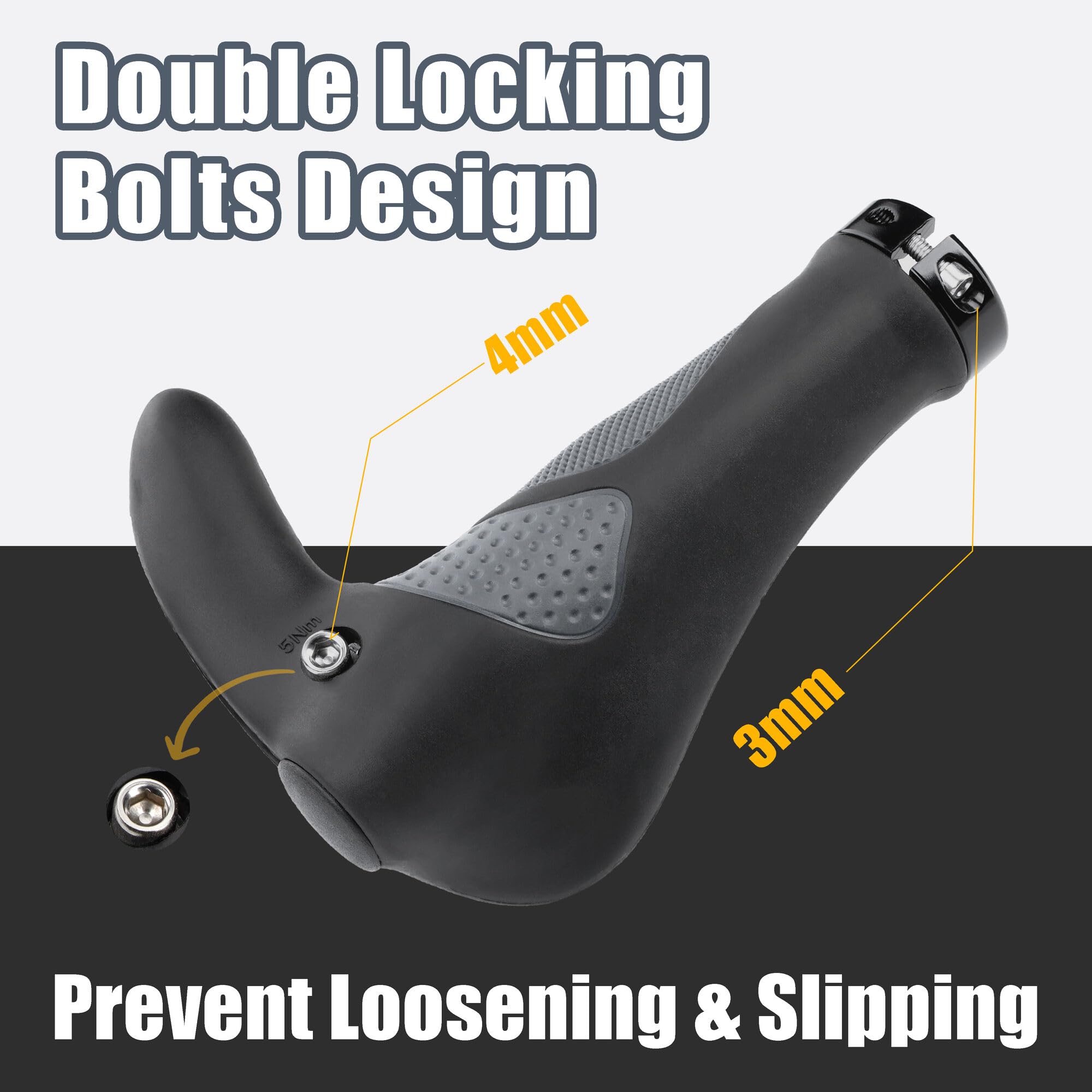 CyclingDeal Ergonomic Anti-Slip Mountain Bike Grips - Soft Gel Handlebar Grips for MTB, Road & Commuter Bikes | Perfect for Trail Riding, Urban Commuting & Long-Distance Cycling