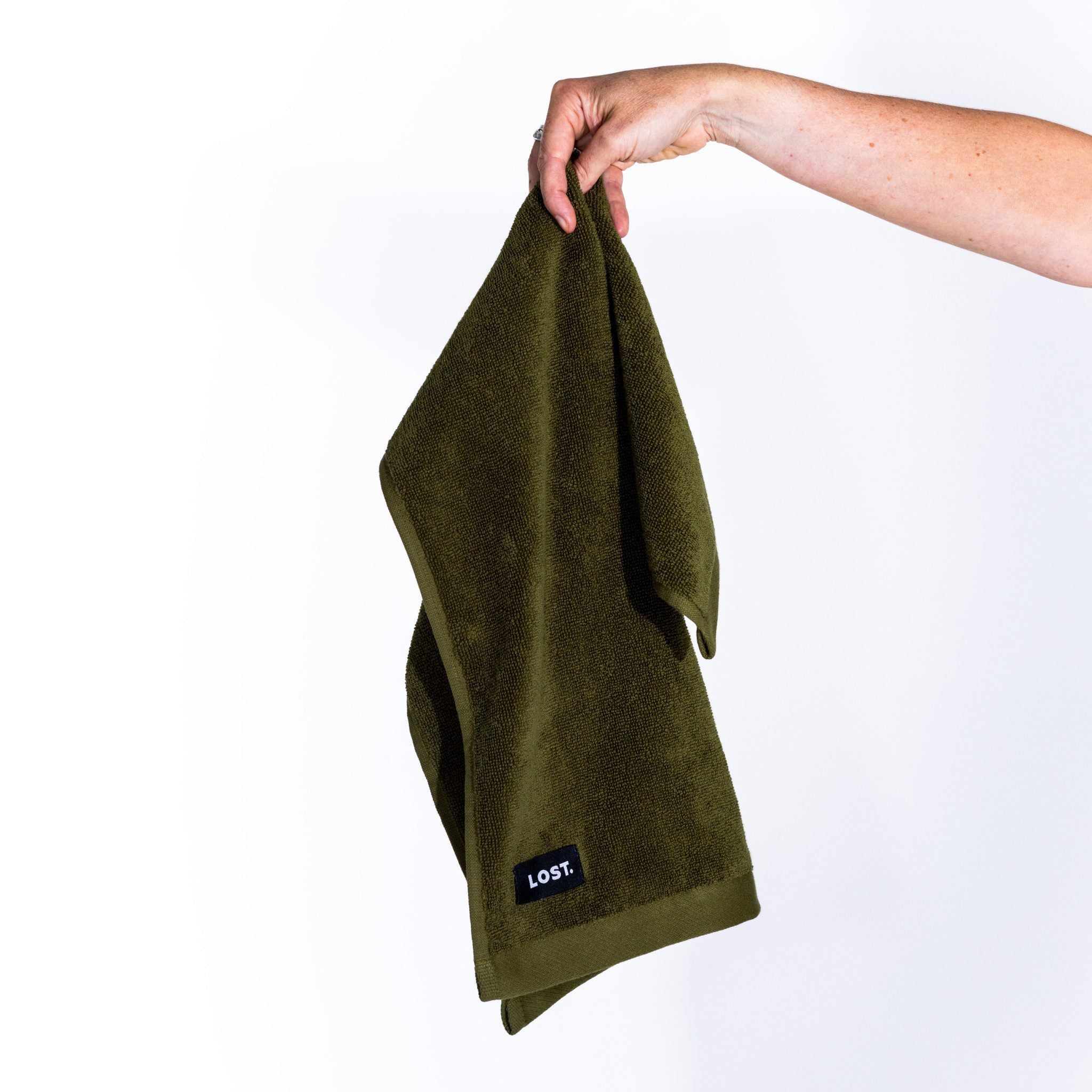LOST TOWELS Premium 30x30cm Face Towel - Soft & Absorbent Khaki Washcloth for Gentle Facial Cleansing, Makeup Removal & Spa Days - Ideal for Travel, Gym & Daily Skincare Routine