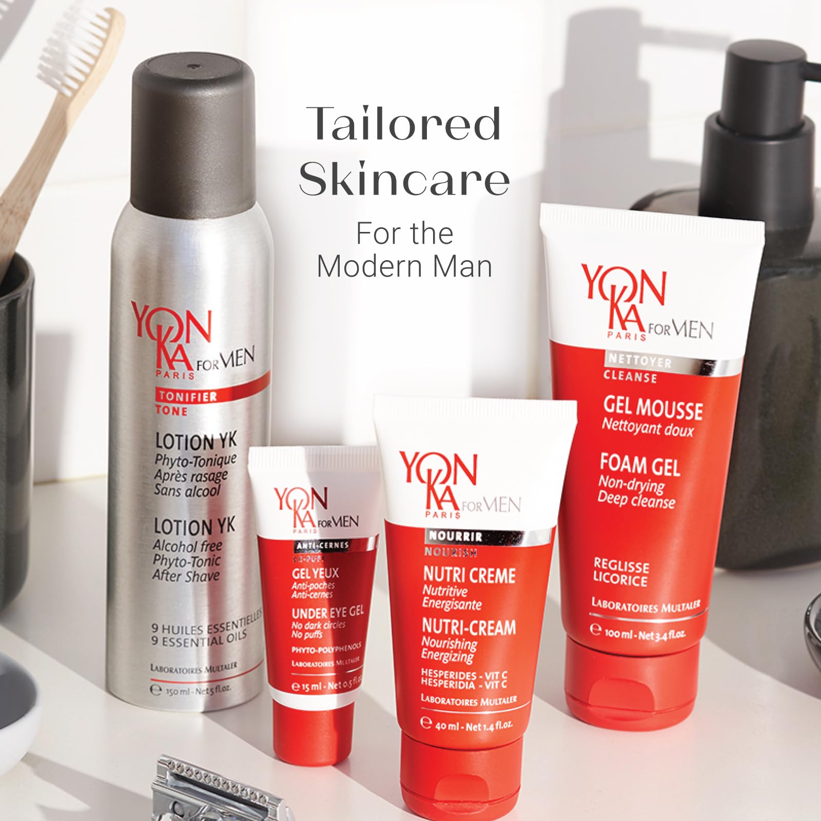 Yon-Ka Men's Foam Gel Cleanser (100ml) - Deep Cleansing Face Wash for Oily Skin, Removes Excess Oil & Buildup with Licorice Extract | Daily Hydrating Facial Cleanser for Men | Perfect for Morning & Night Skincare Routine