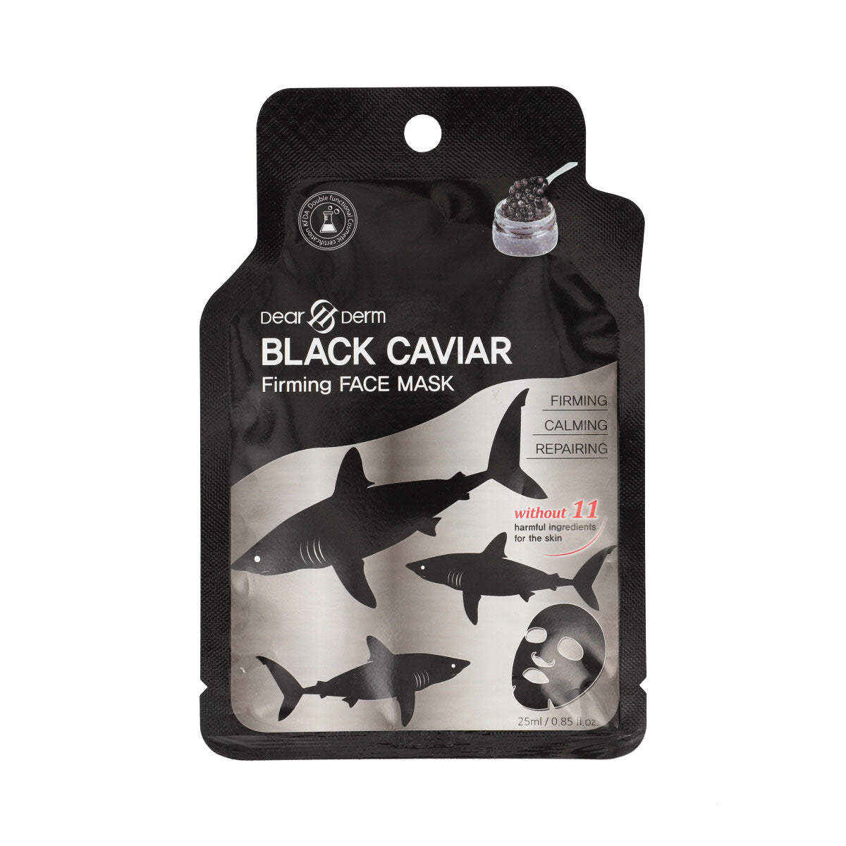 Black Caviar Face Mask - Anti-Aging & Hydrating Facial Sheet Mask with Collagen & Hyaluronic Acid - Perfect for Spa Night, Self-Care Routine & Travel Skincare