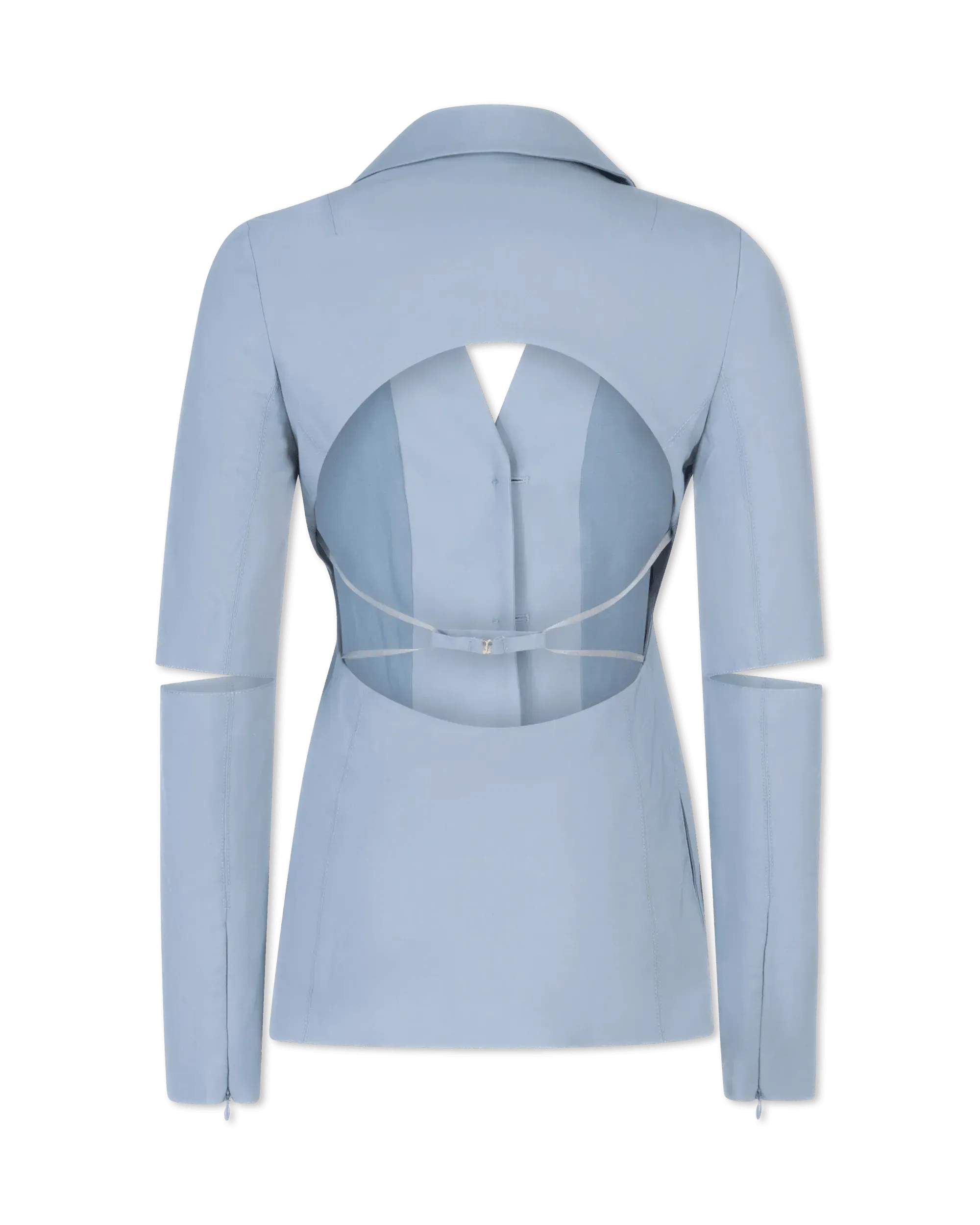 Stylish Melo Backless Split Sleeve Blazer for Women - Trendy Office Wear & Evening Party Outfit - Perfect for Business Meetings, Cocktail Events & Date Nights