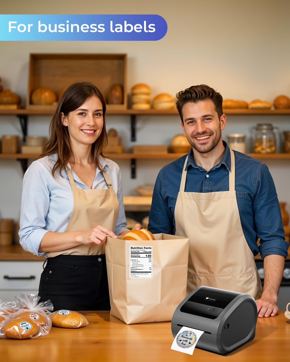 Phomemo D530PRO Wireless Bluetooth Thermal Label Printer 4x6, 300DPI High Resolution Shipping Label Printer for Small Business, Home & Office | Supports Ethernet/Bluetooth/USB | Compatible with Amazon, eBay, Etsy & USPS | Perfect for E-commerce Sellers & Shipping Labels