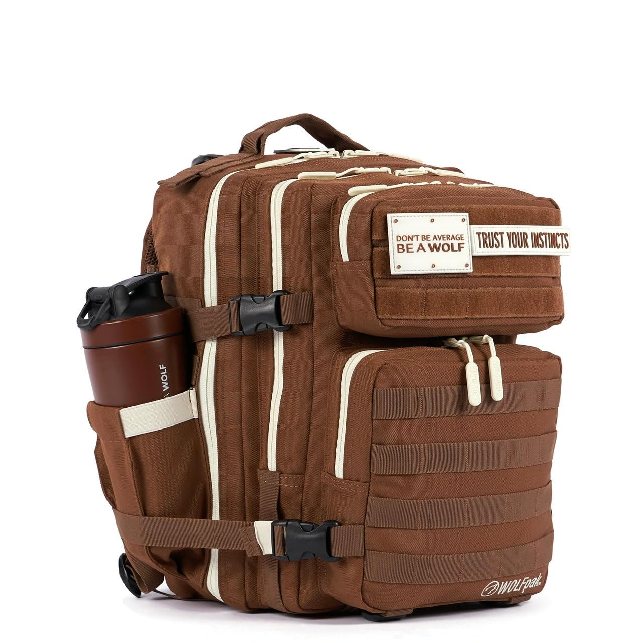 WOLFpak 25L Waterproof Hiking Backpack - Mocha Brown for Outdoor Adventures, Travel & Daily Commute