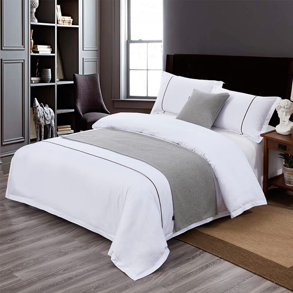 STANGK Cotton Linen Bed Runner Scarf - Decorative Protective Bedspread for Twin, Queen & King Size Beds | Hotel & Guestroom Bed Tail Pad, Foot of Bed Throw - Perfect for Home, Airbnb & Hospitality Decor