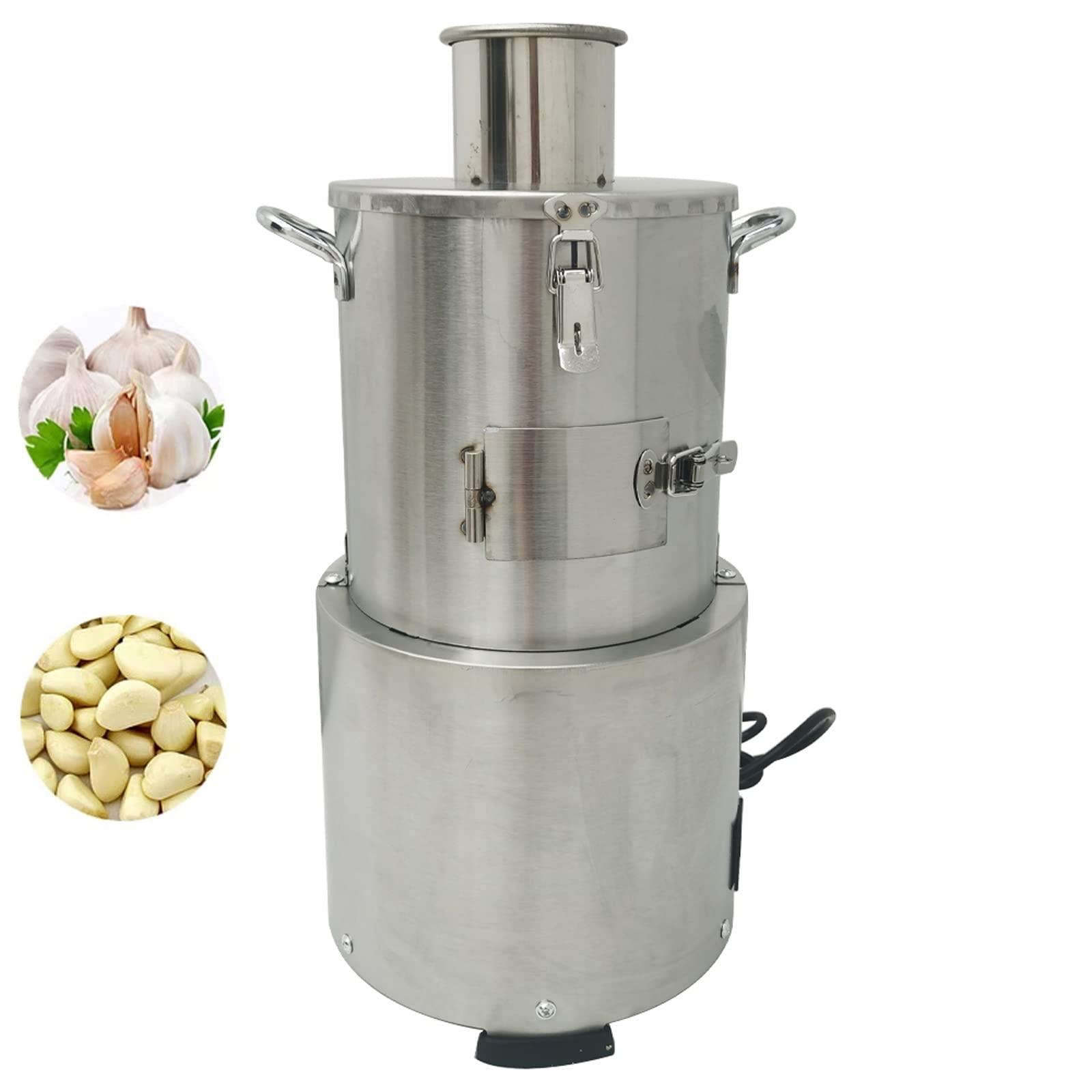 TECHTONGDA 110V Commercial Garlic Peeler Machine - Electric Stainless Steel Automatic Garlic Peeler with 20-35KG/H Output - Perfect for Restaurants, BBQ Shops, Cafeterias & Hotels - Ideal for Bulk Garlic Peeling in Commercial Kitchens