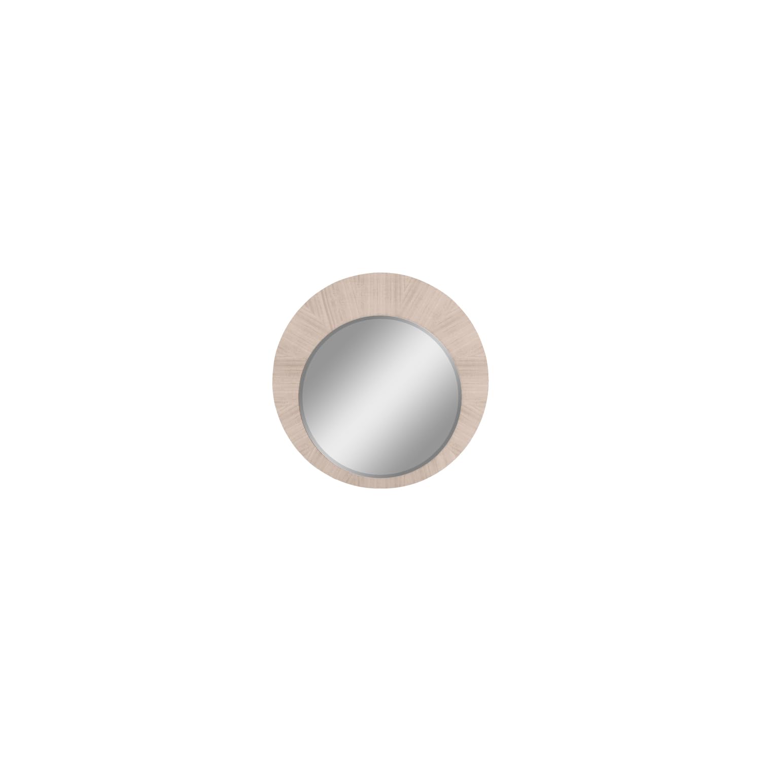 High Gloss Beige Round Wall Mirror - Modern Decorative Waves Design for Living Room, Bedroom & Bathroom Decor