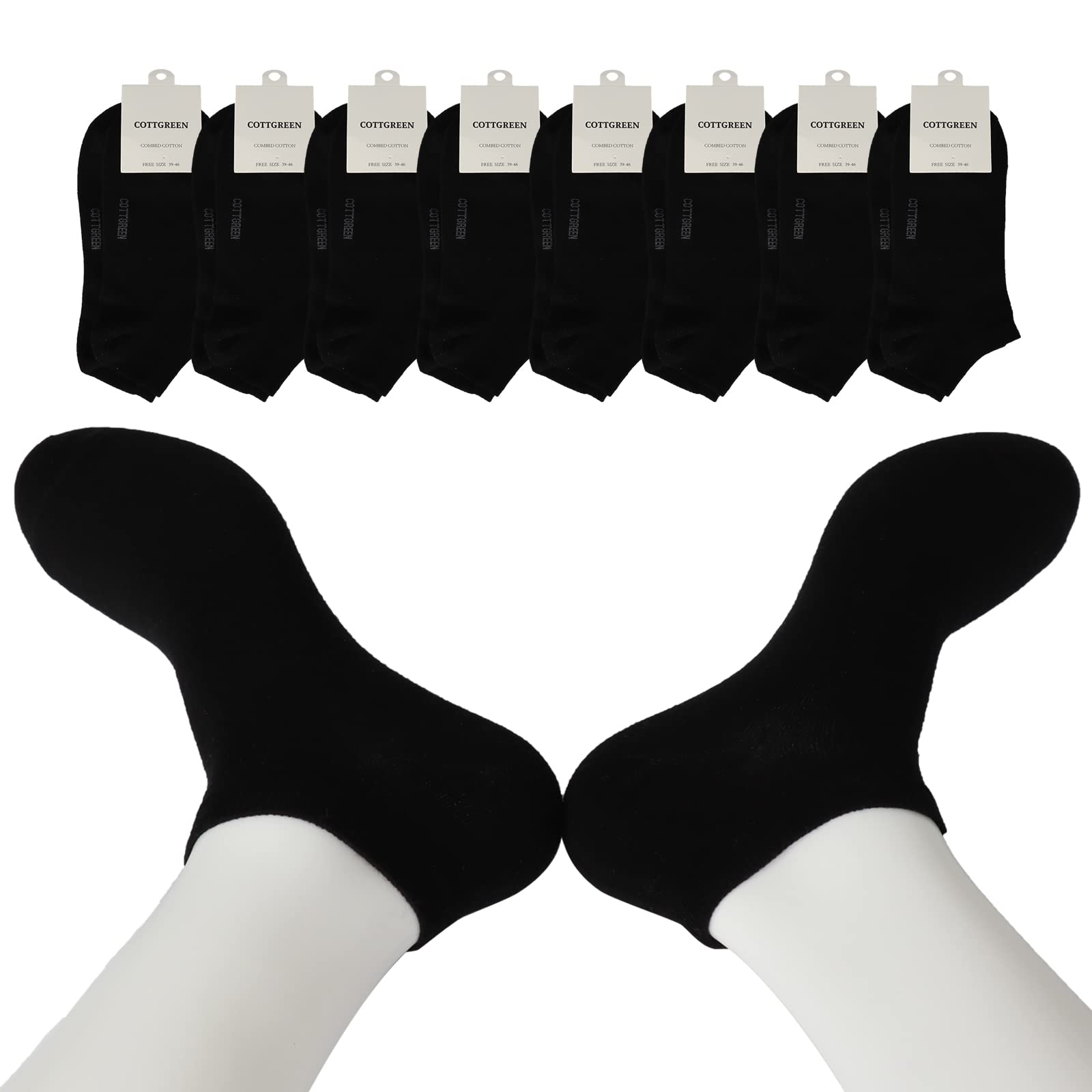 Breathable Low Cut Ankle Socks for Men - Soft Cotton Rich Casual & Athletic Socks (Size 6-12) - 6 Pairs (3 Colors) or 8 Pairs (Single Color) - Perfect for Golf, Running & Everyday Wear