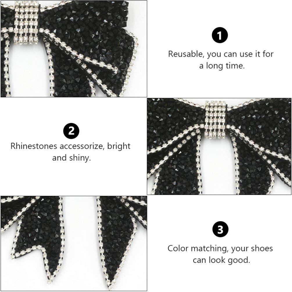 Sparkling Rhinestone Bow Shoe Clips - Crystal Bowknot Patches for Hat, Dress & Wedding Shoes - Elegant Pink Shoe Accessories for Bridal, Prom & Party Outfits