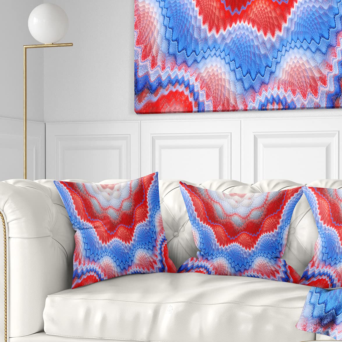 DesignQ CU16532 18x18 Inch Blue Decorative Pillow Cushion for Sofa, Bed, Living Room & Home Decor