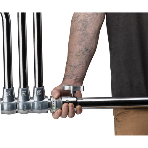 Kupo Master C Stand with Turtle Base - 9.7' Silver Heavy Duty Light Stand for Photography & Video Production - Perfect for Studio, Outdoor Shoots & Film Sets