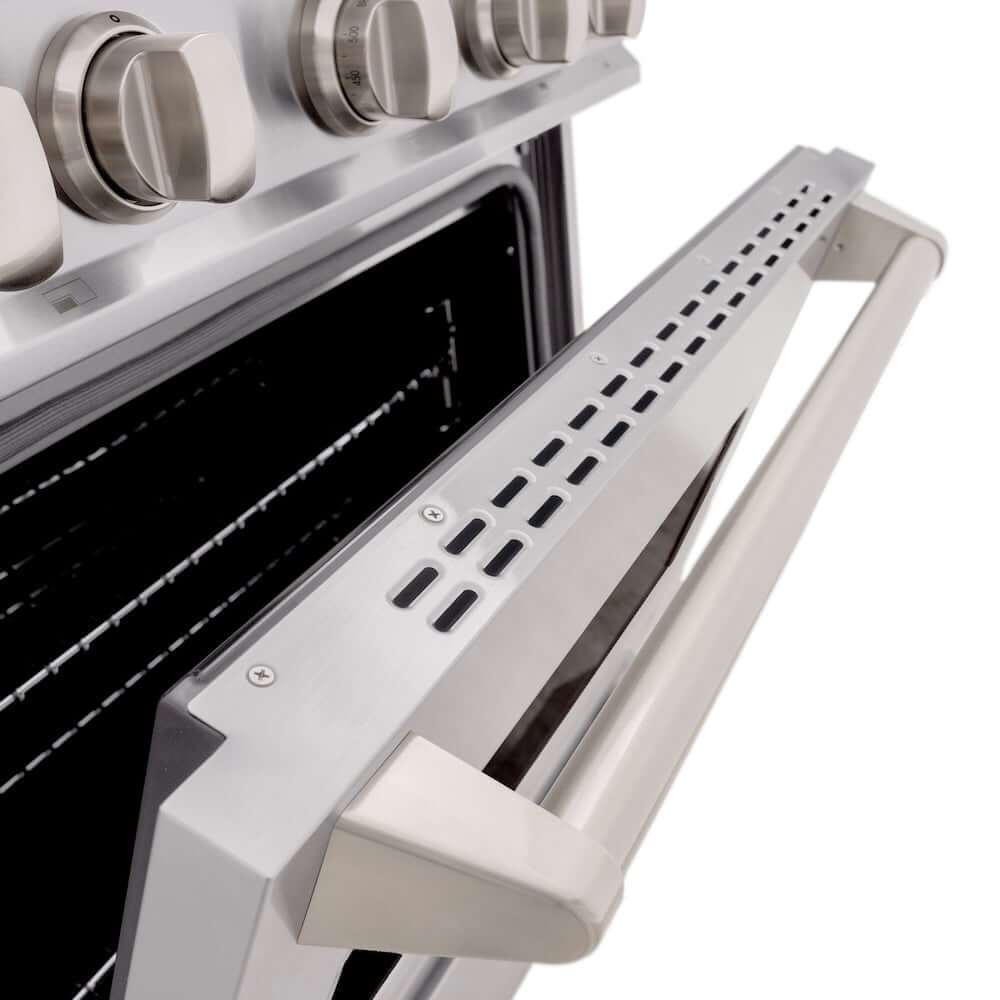 ZLINE 30 Inch 4.2 Cu. Ft. Stainless Steel Gas Range with 4 Burner Cooktop & Convection Oven - Perfect for Home Kitchens & Professional Cooking (Model CGR30)