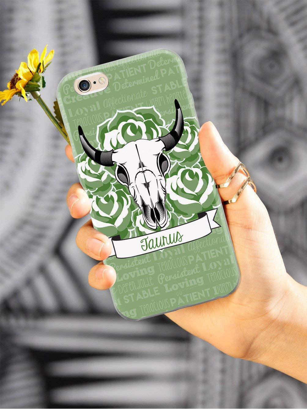 Inspired Cases - Premium 3D Textured Protective Phone Case Compatible with iPhone 8 Plus - Taurus Zodiac Design - Shockproof & Slim Fit for Everyday Use & Travel