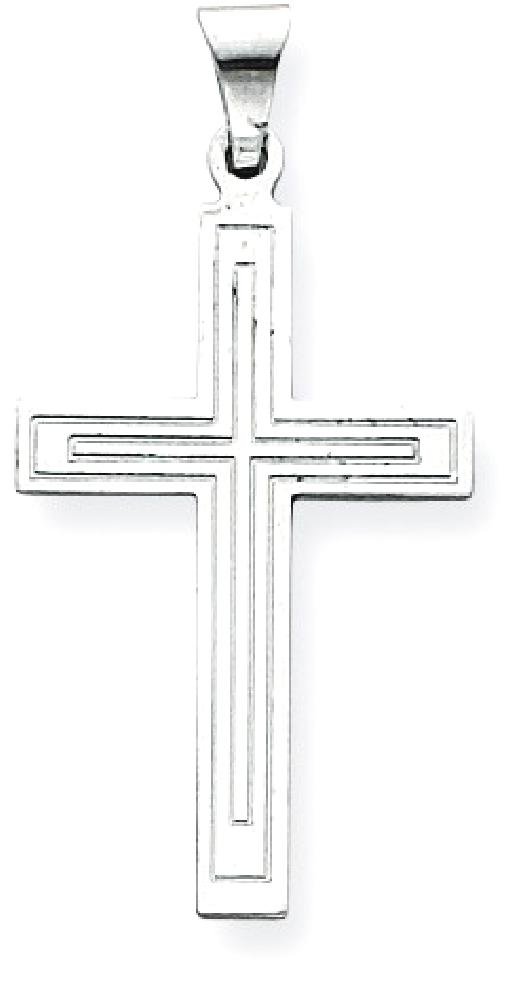 14K Solid White Gold Latin Mexican Holy Cross Pendant Necklace - Religious Jesus Christ Charm Jewelry for Women & Men - Perfect for Baptism, First Communion, and Spiritual Gifts